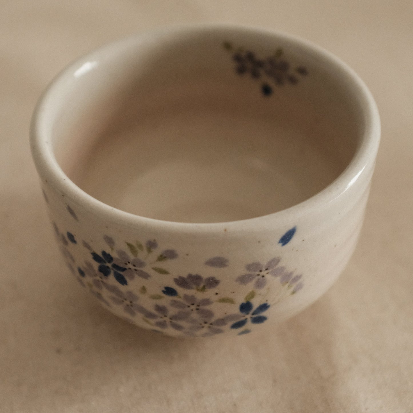 Hatsuichi Japan Cherry Blossom Blue Nodate Chawan Matcha Bowl Tea Bowl Japan Minoware