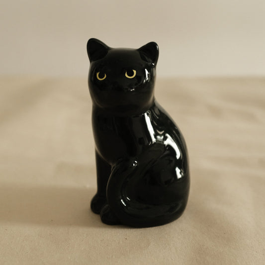 OMBRE Chat Noir Black Cat Ceramic Vase Utensils Holder