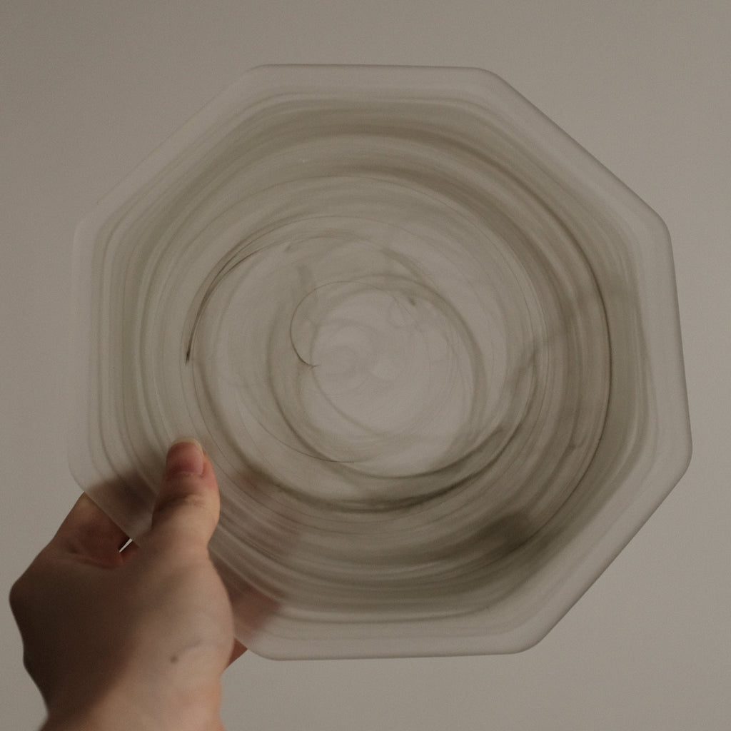 ESME Handmade Hexagon Frosted Glass Cosmic Plate Moss Green