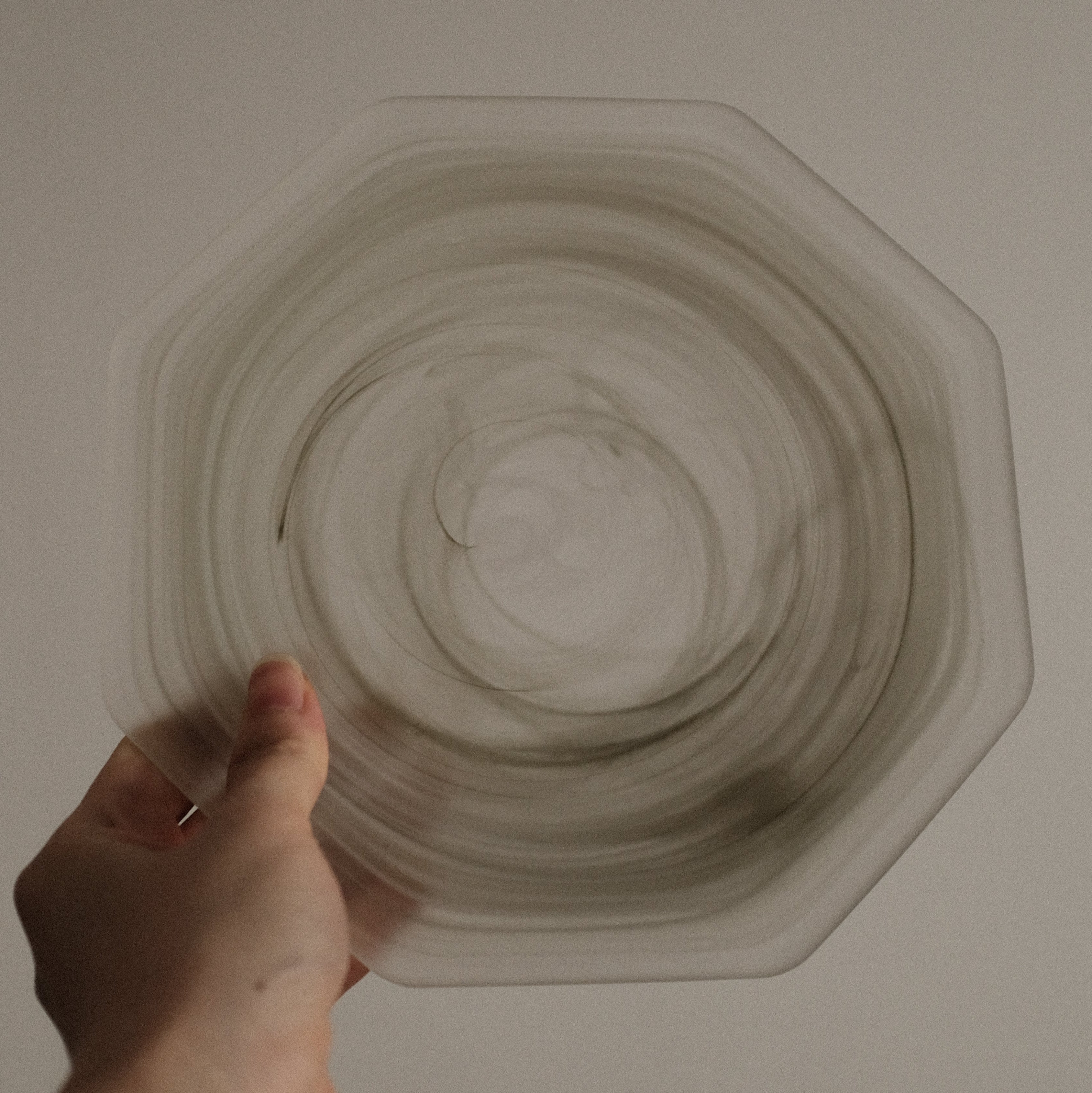 ESME Handmade Hexagon Frosted Glass Cosmic Plate Moss Green