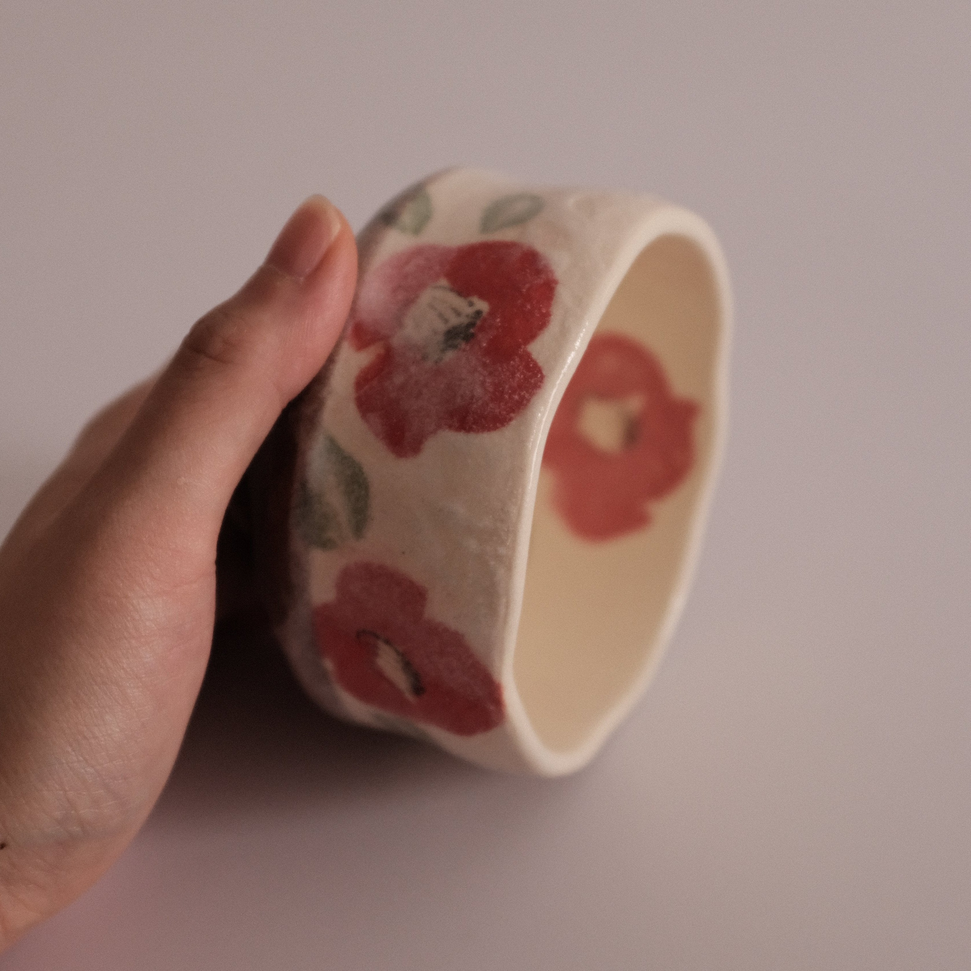 Hatsuichi Japan Camelia Blossom Mini Chawan Matcha Bowl Tea Bowl Minoware