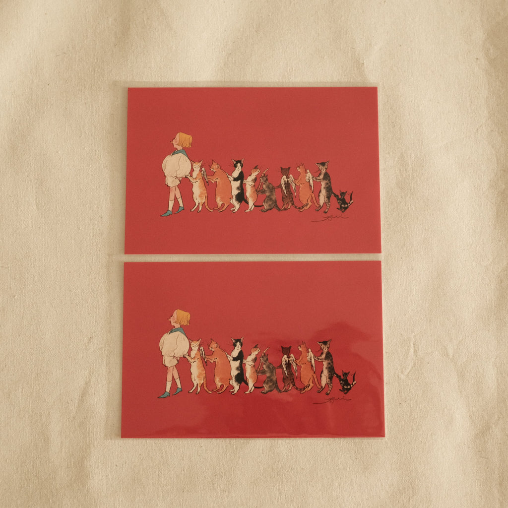 Kurahashi Rei Cat Family Postcard