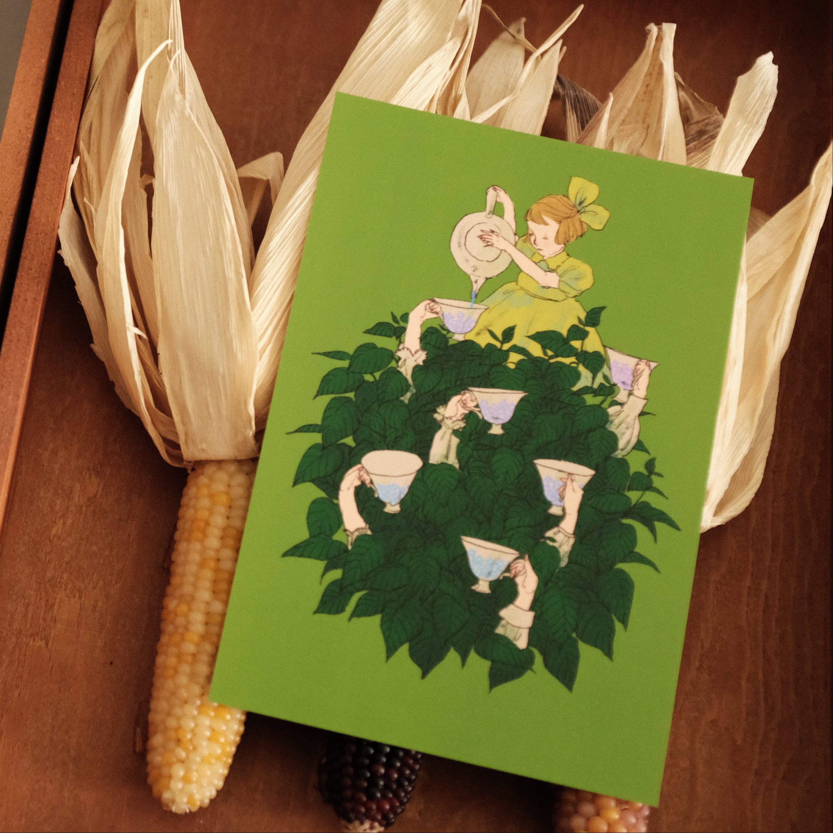 Kurahashi Rei Hydrangea Tea Cups Postcard