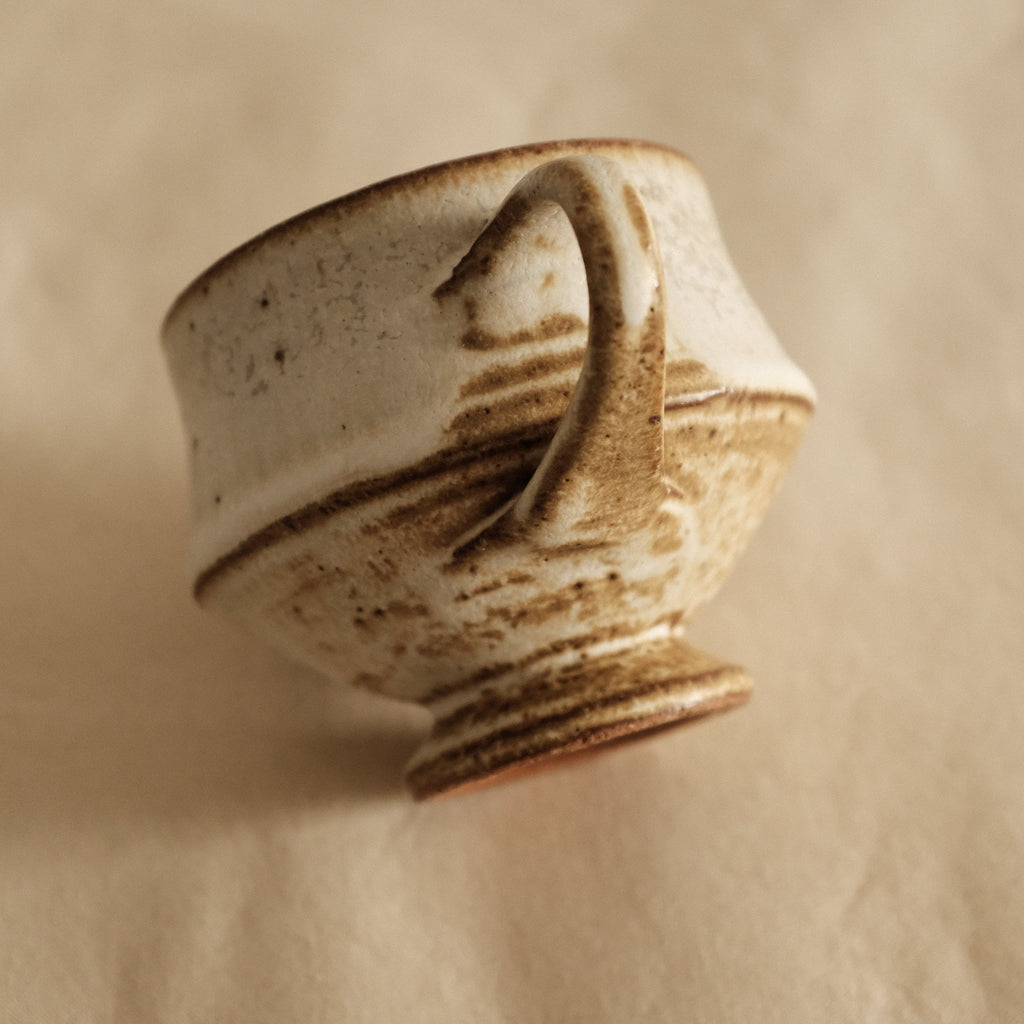 Kazuhito Yamamoto White Milky Glaze Antique Goblet Mug