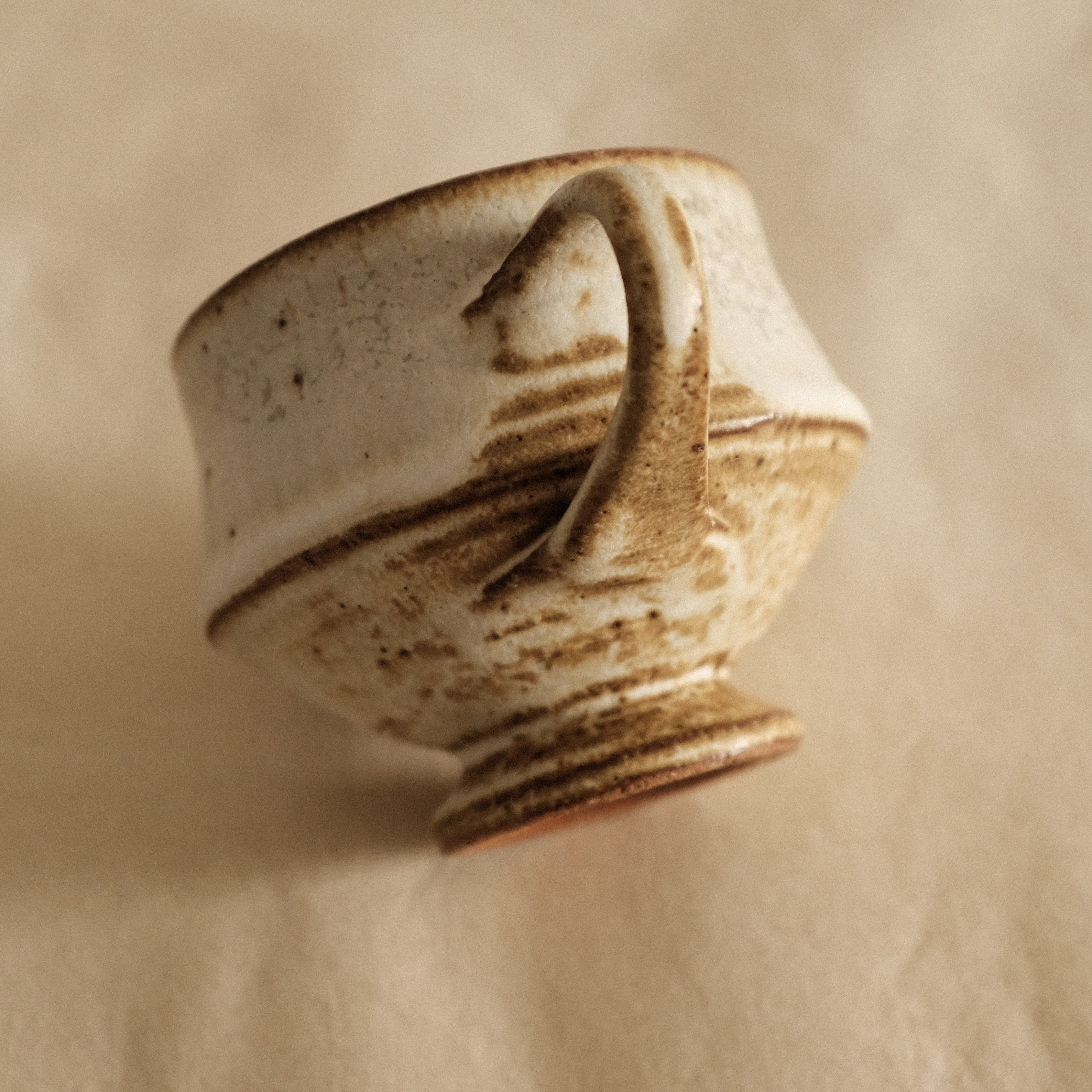 Kazuhito Yamamoto White Milky Glaze Antique Goblet Mug