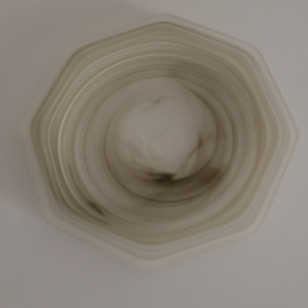 ESME Handmade Hexagon Frosted Glass Cosmic Plate Moss Green