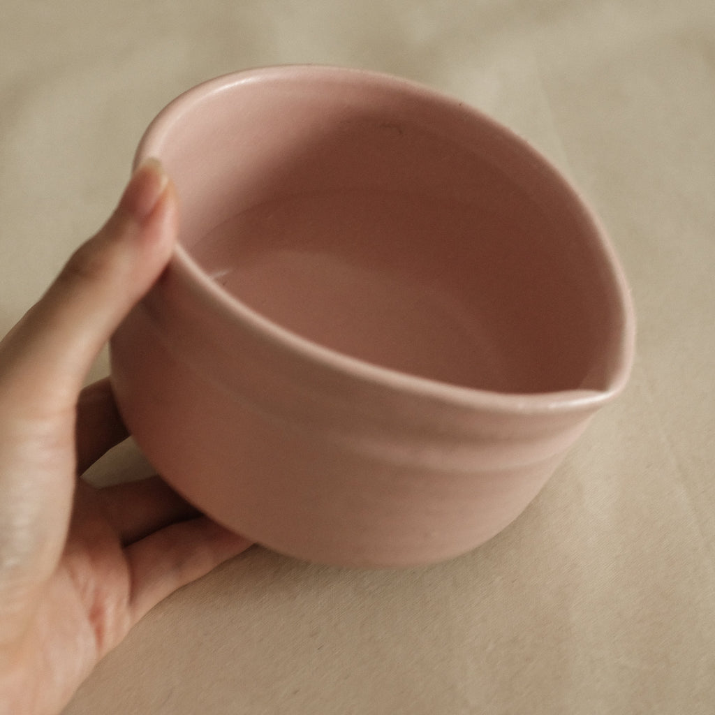 Hatsuichi Japan Momo Neri Pink Katakuchi Chawan Matcha Bowl Large Minoware