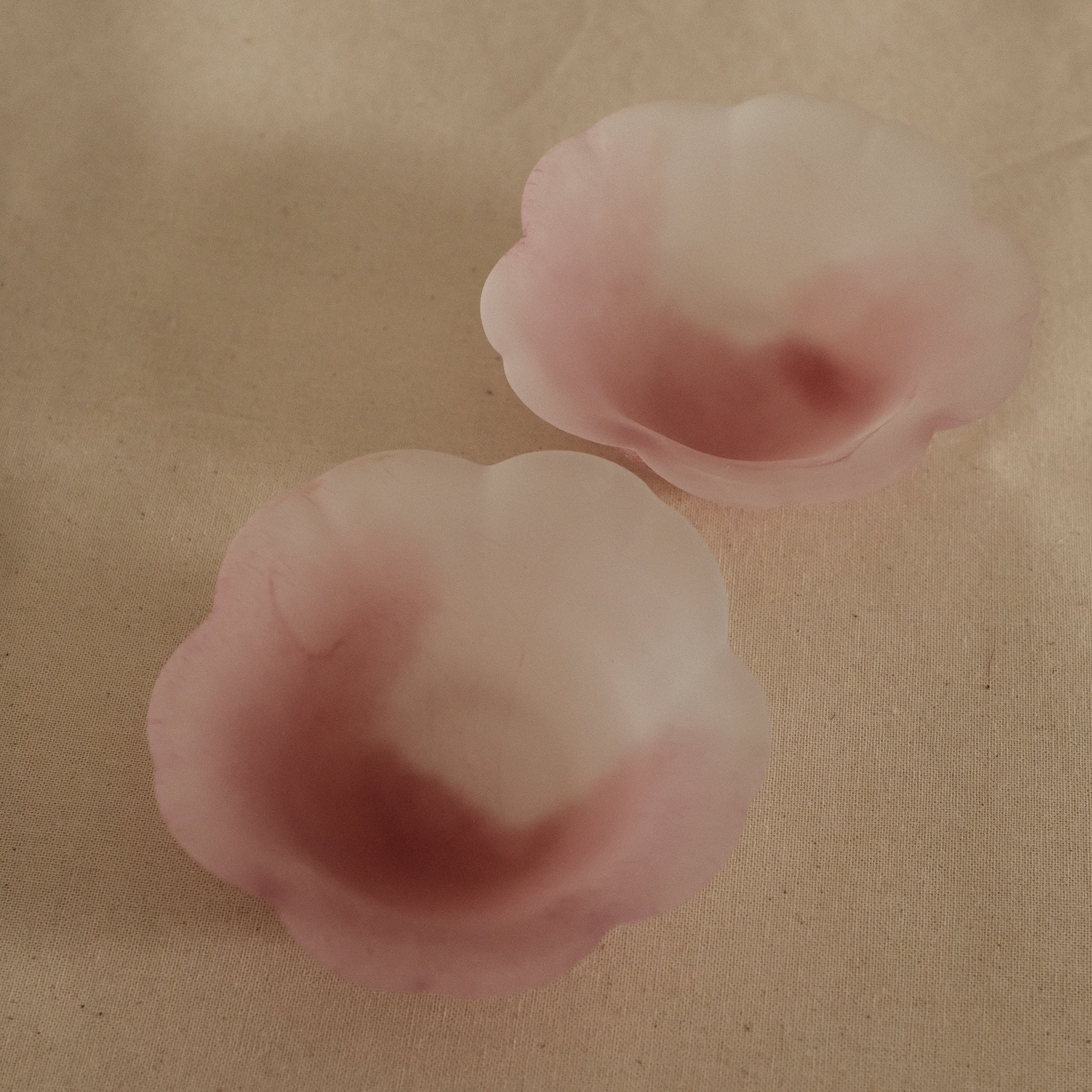 Aika Japan X Iwasawa Glass Honoka Handmade Small Edo Glass Bowl White Pink Cherry Blossom