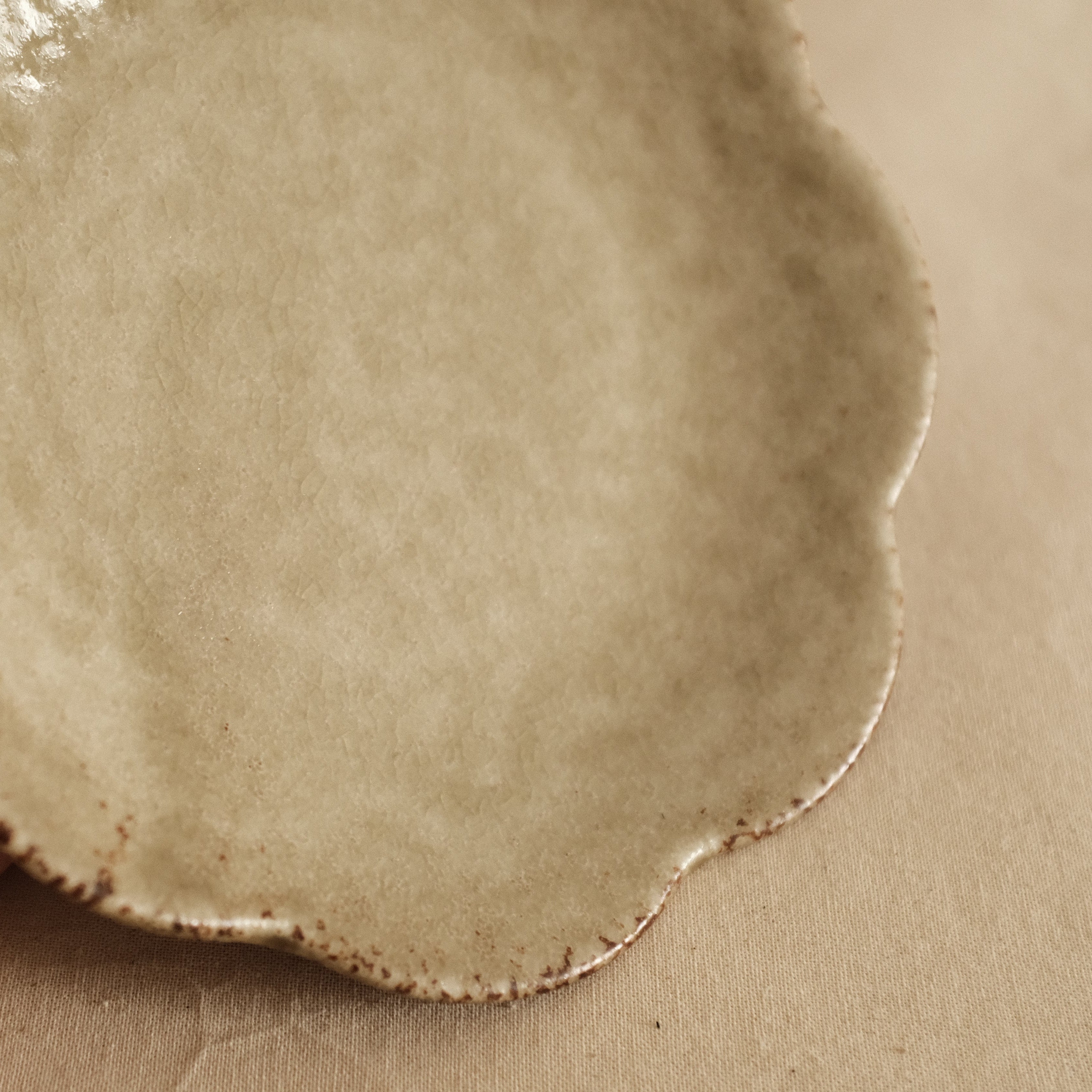 Gozan Kiln Waka Yanagi Willow Hana Flower Shape Flat Plate