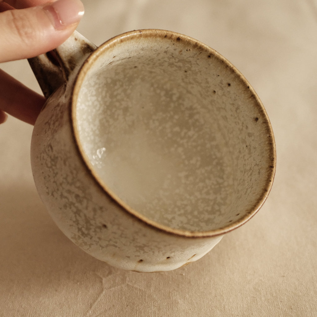 Kazuhito Yamamoto White Milky Glaze Antique Goblet Mug