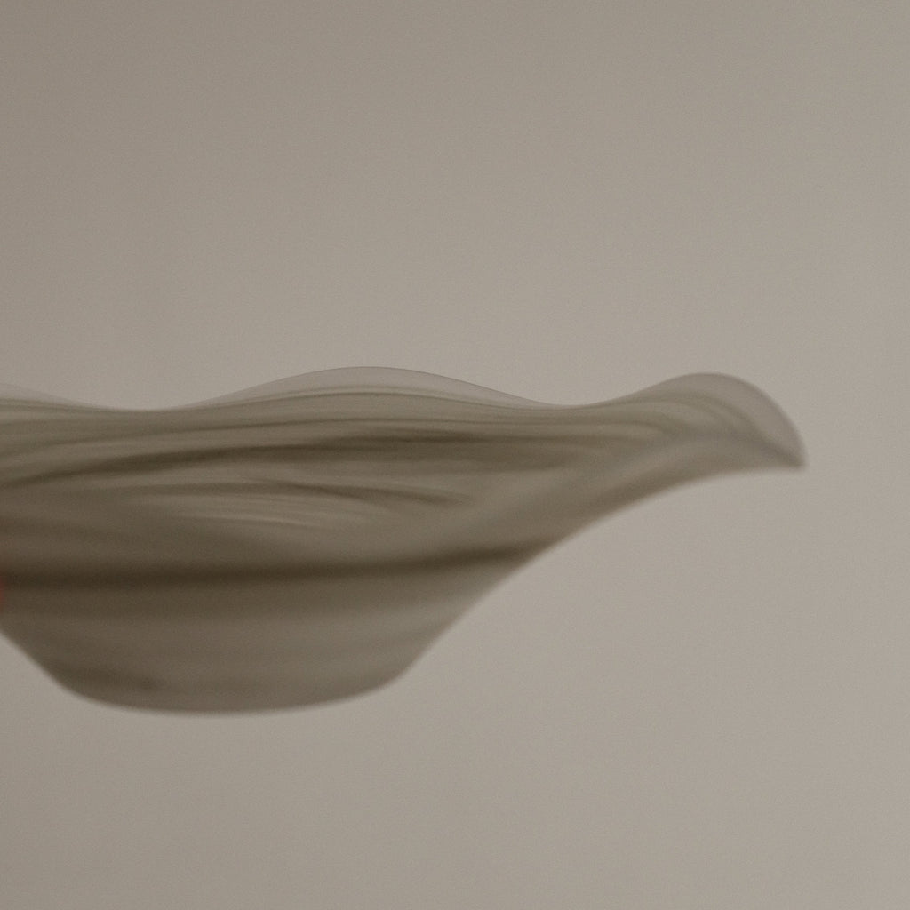 ESME Handmade Wavy Round Frosted Glass Cosmic Deep Plate Moss Green