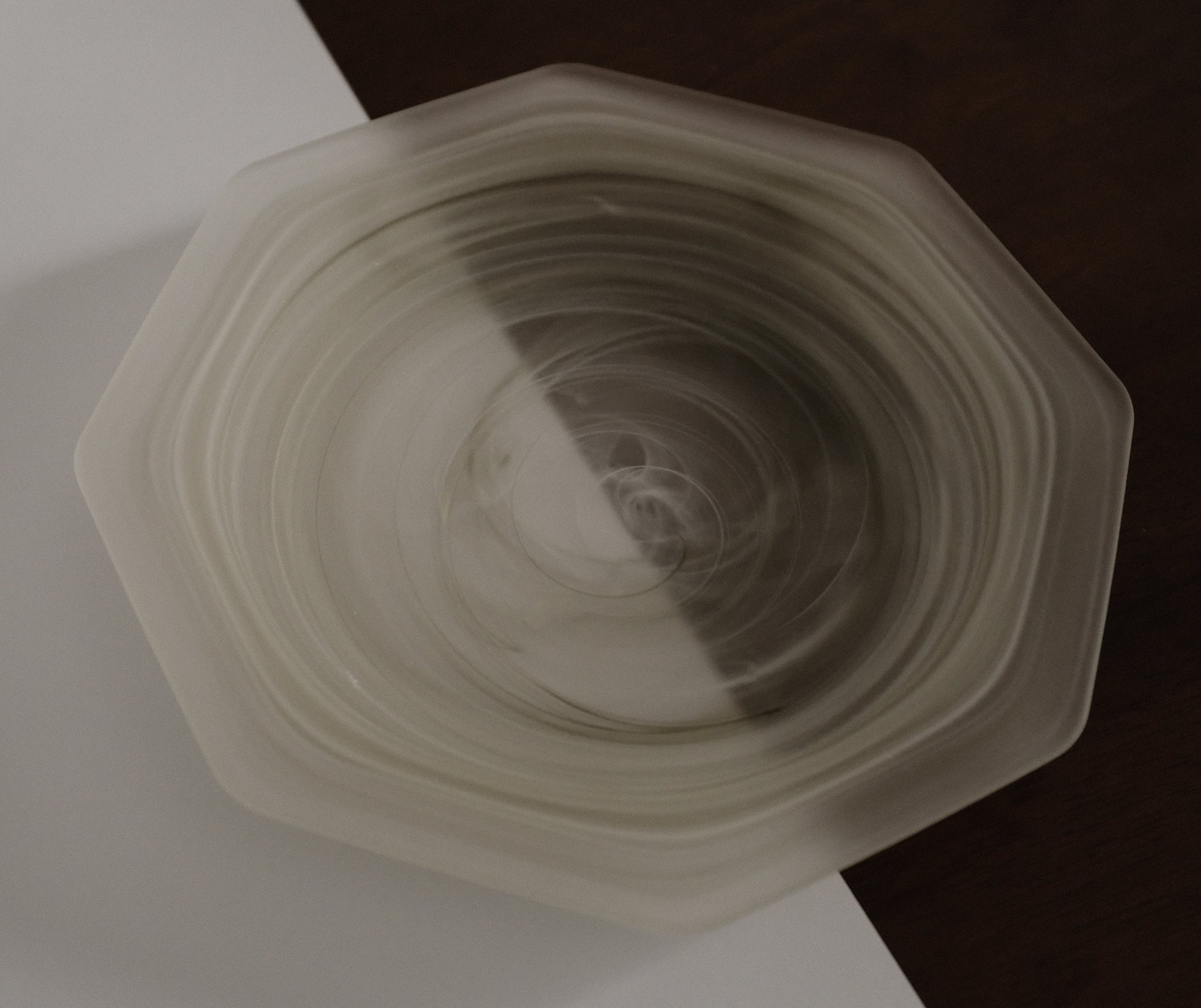 ESME Handmade Hexagon Frosted Glass Cosmic Plate Moss Green