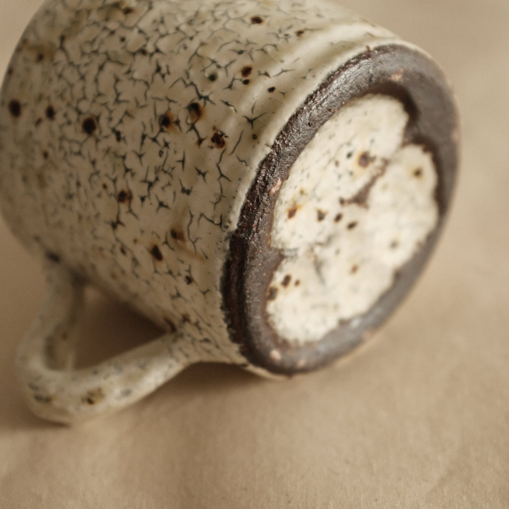 Kazuhito Yamamoto White Vidro Powdered Glaze Antique Mug