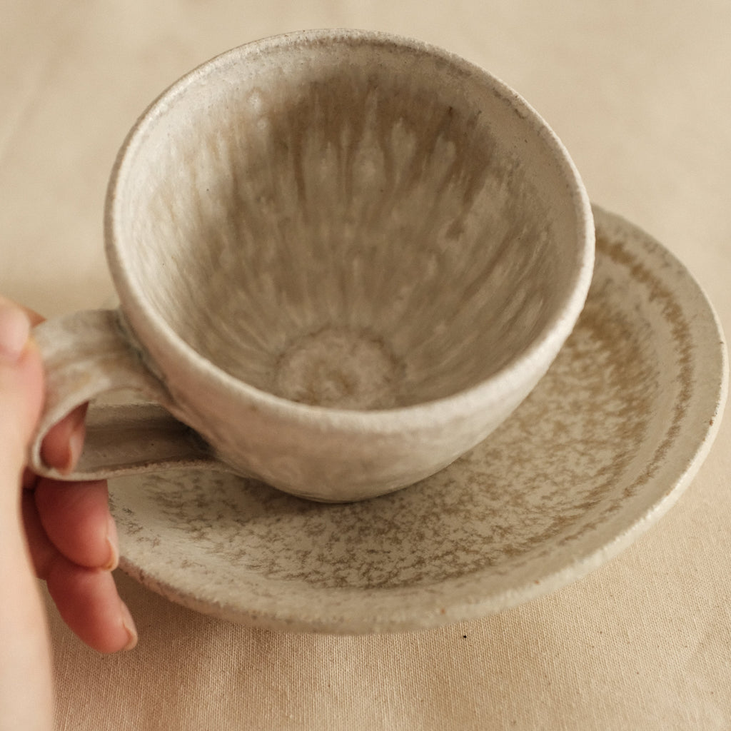 Kyuuko Mashiko Konayuki Powder Snow Glaze Small Mug with Handle