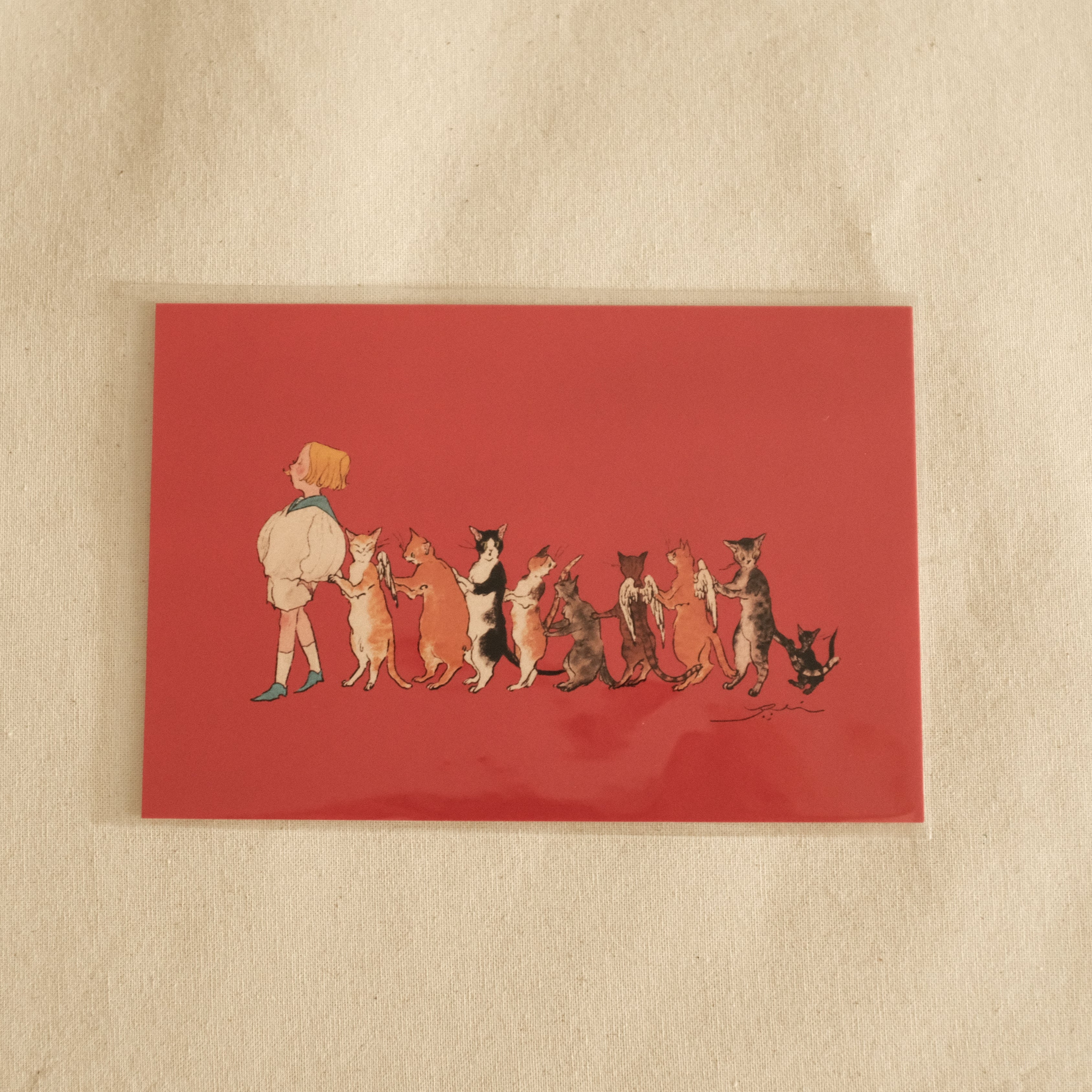 Kurahashi Rei Cat Family Postcard