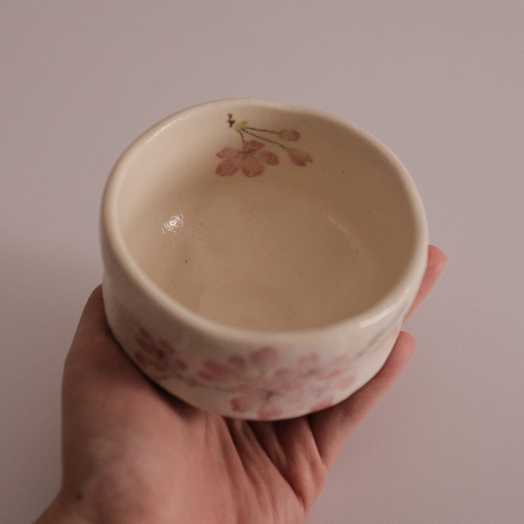 Hatsuichi Japan Pink Cherry Blossom Mini Chawan Matcha Bowl Tea Bowl Minoware