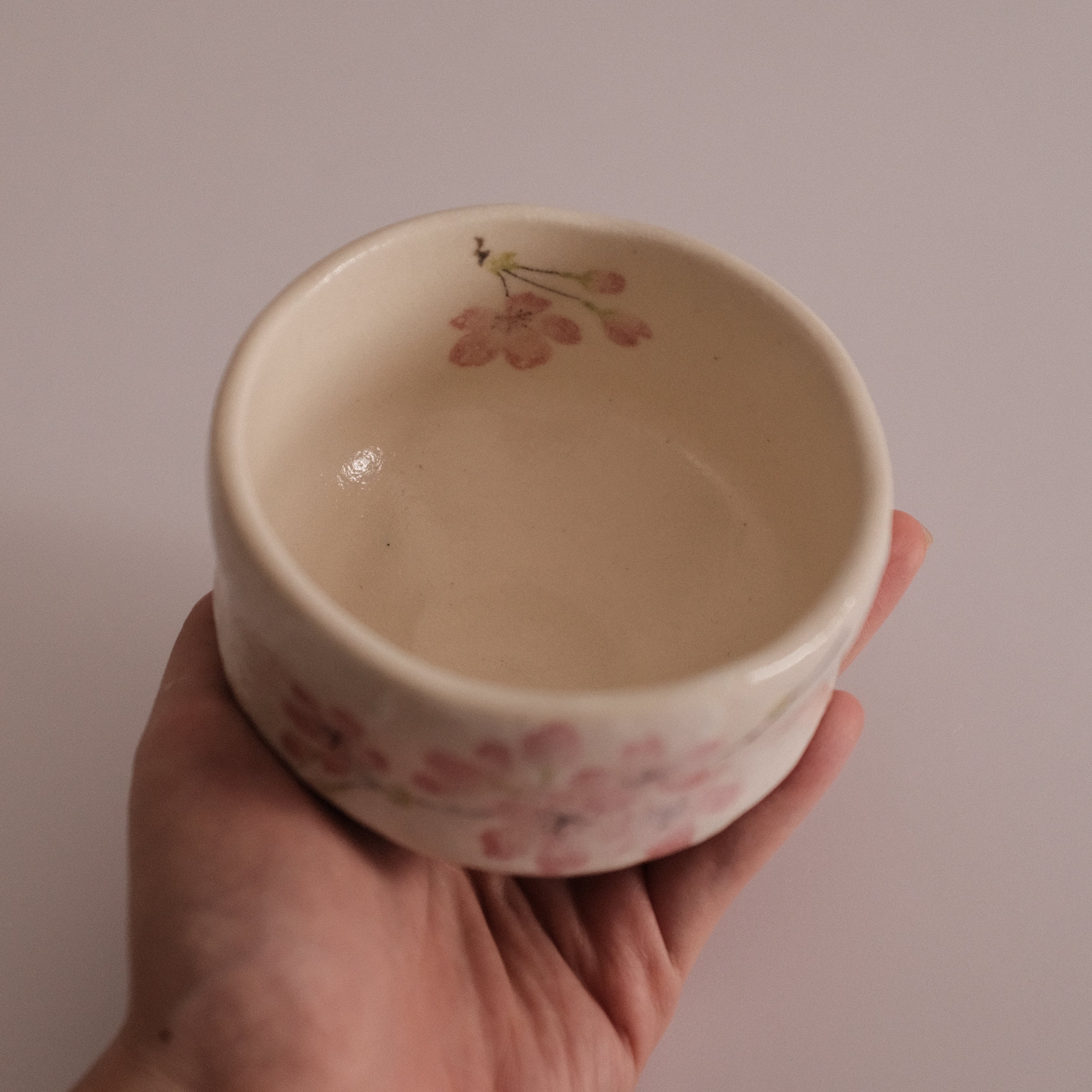 Hatsuichi Japan Pink Cherry Blossom Mini Chawan Matcha Bowl Tea Bowl Minoware
