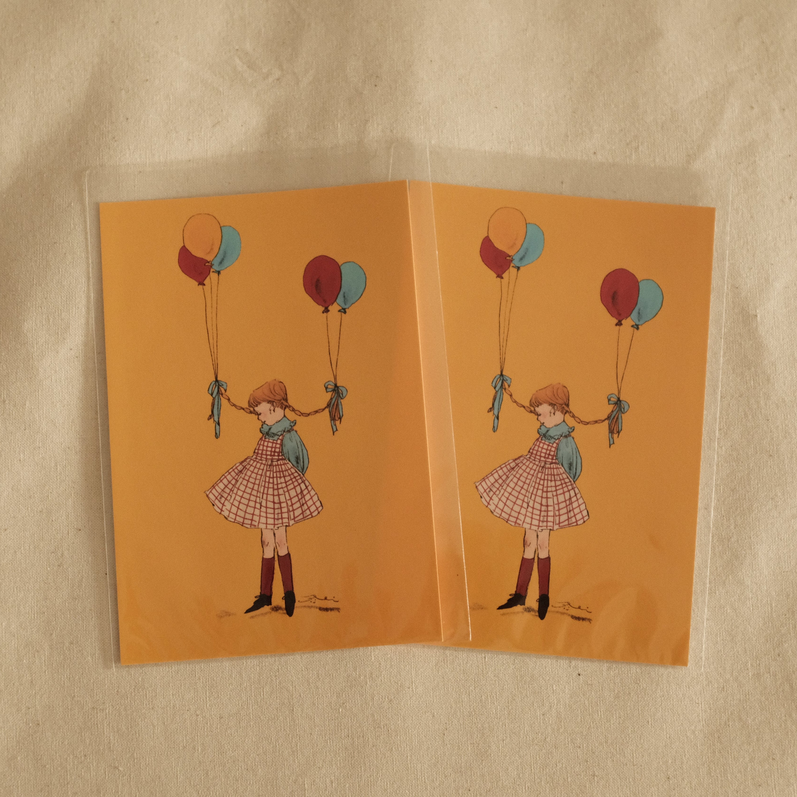 Kurahashi Rei Girl with Balloon Postcard