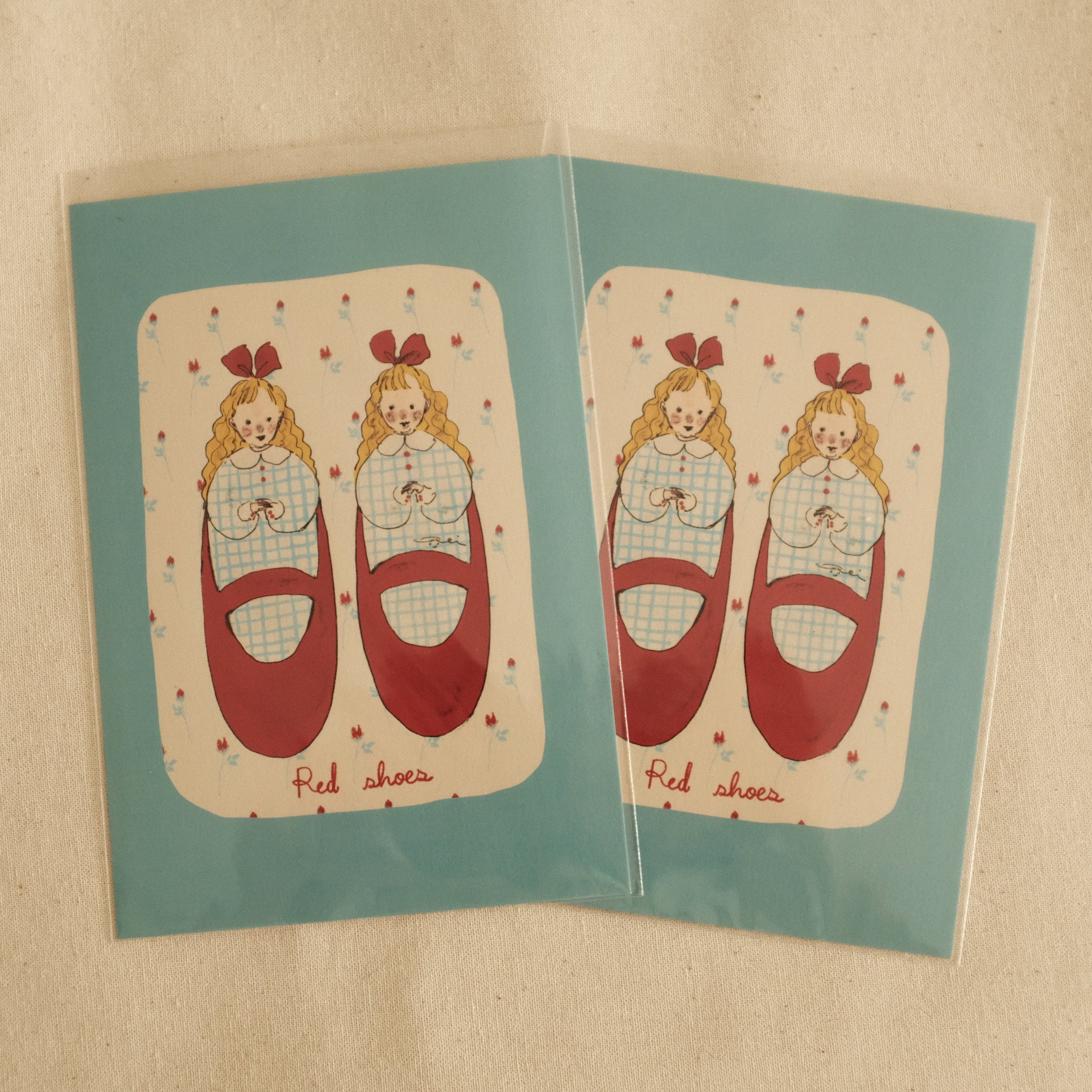 Kurahashi Rei A Pair of Red Shoes Postcard