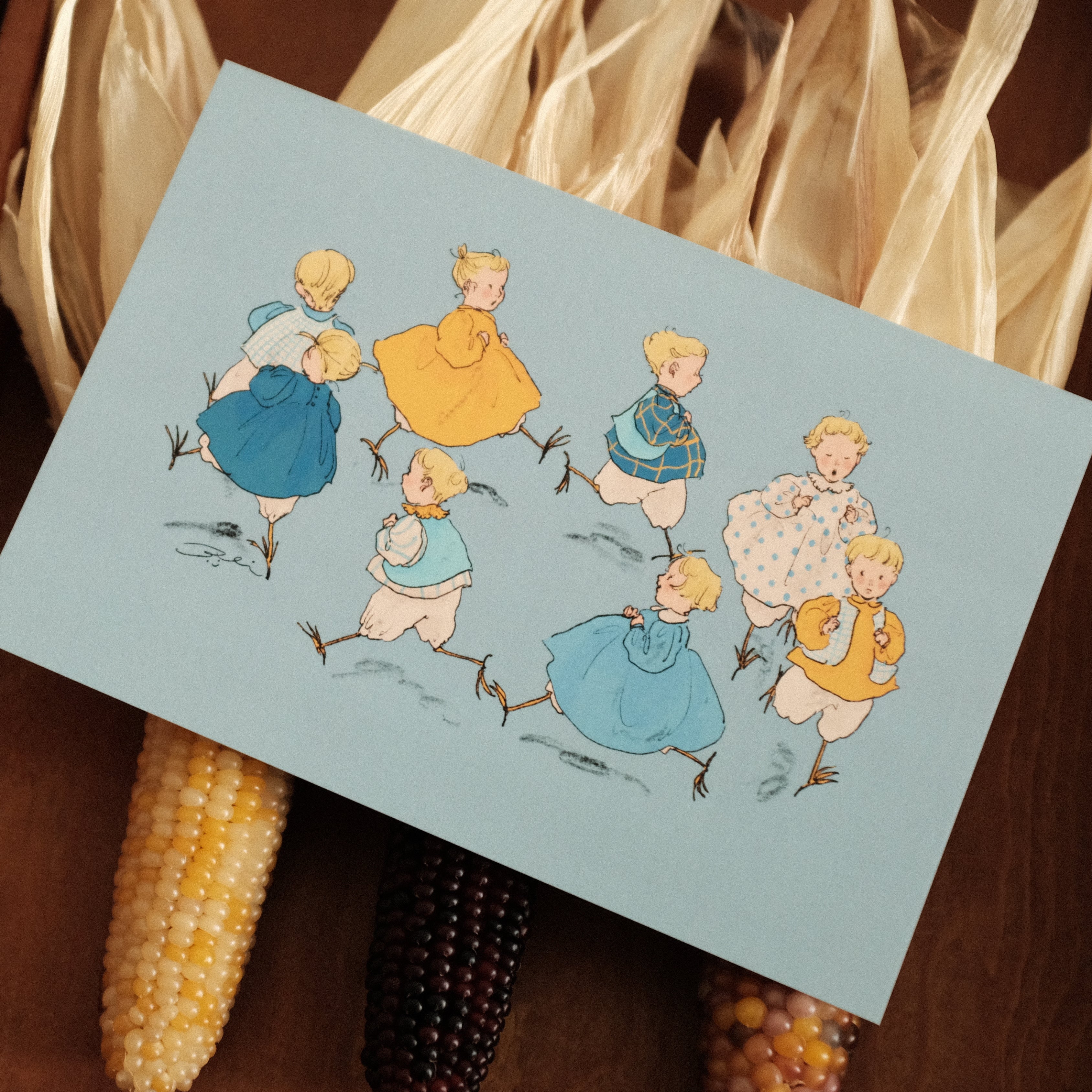 Kurahashi Rei Running Small Birds Postcard