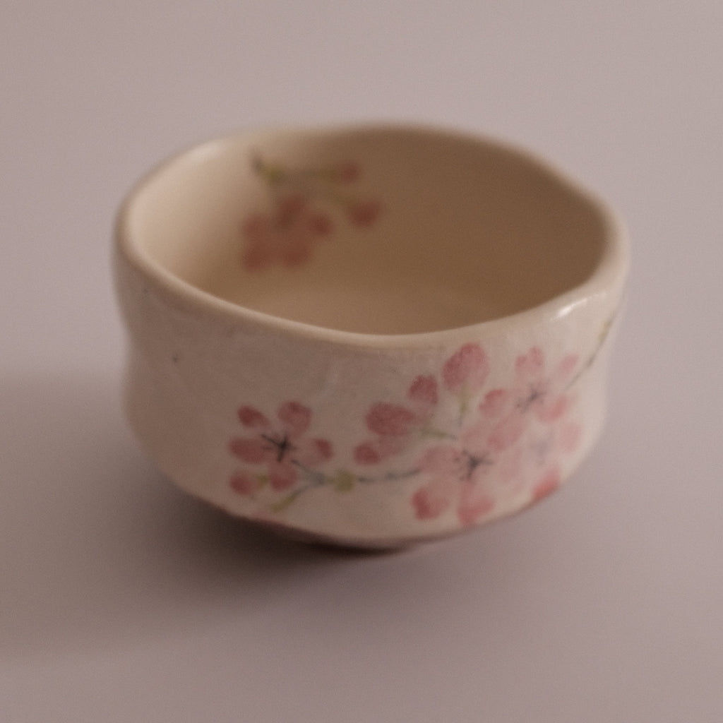 Hatsuichi Japan Pink Cherry Blossom Mini Chawan Matcha Bowl Tea Bowl Minoware