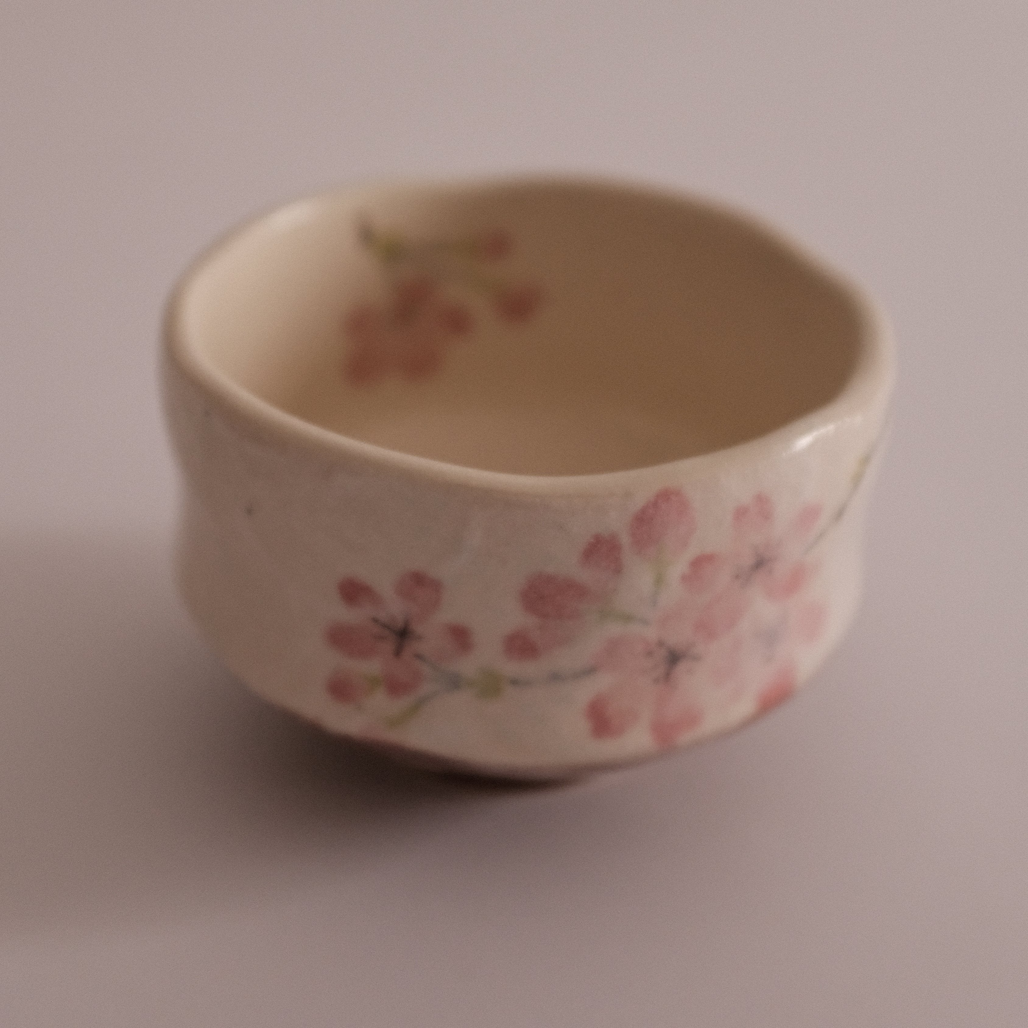 Hatsuichi Japan Pink Cherry Blossom Mini Chawan Matcha Bowl Tea Bowl Minoware