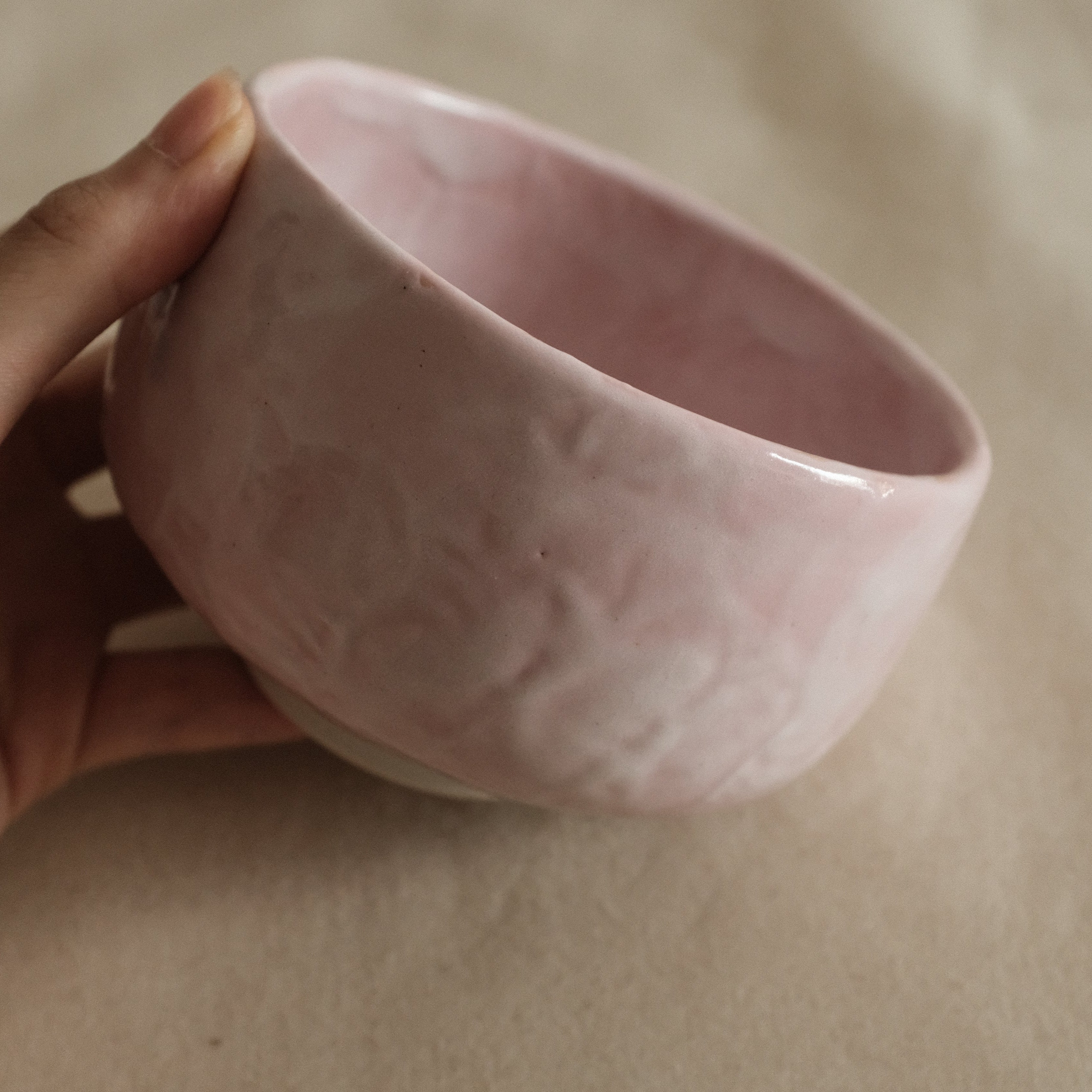 Hatsuichi Japan Sakura Shino Tataki Chawan Matcha Bowl Minoware