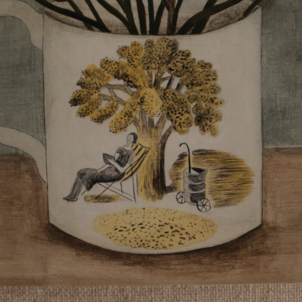 Canns Down Press Ravilious Cup and Spring Flowers Greeting Card Gift Card