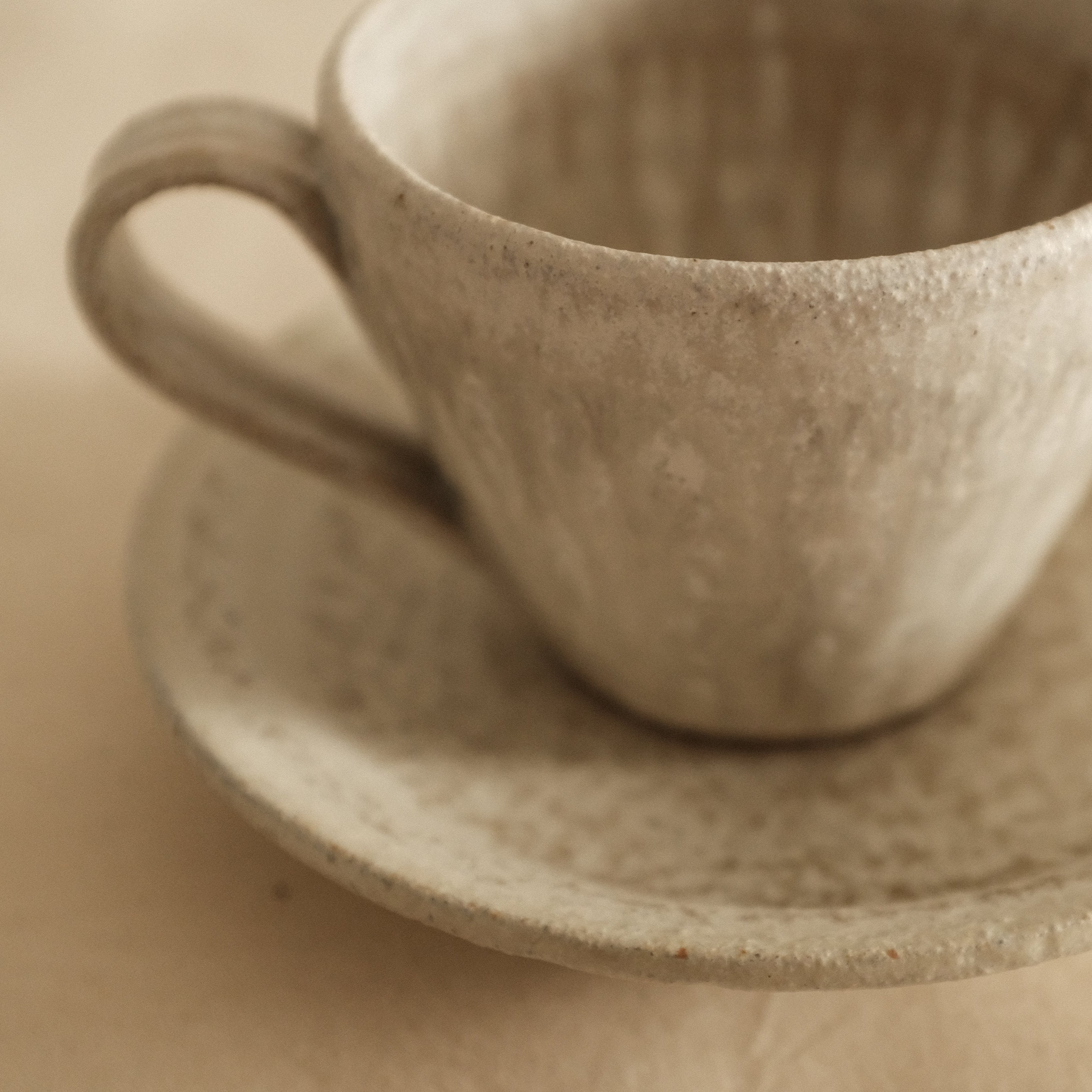 Kyuuko Mashiko Konayuki Powder Snow Glaze Rimmed Plate