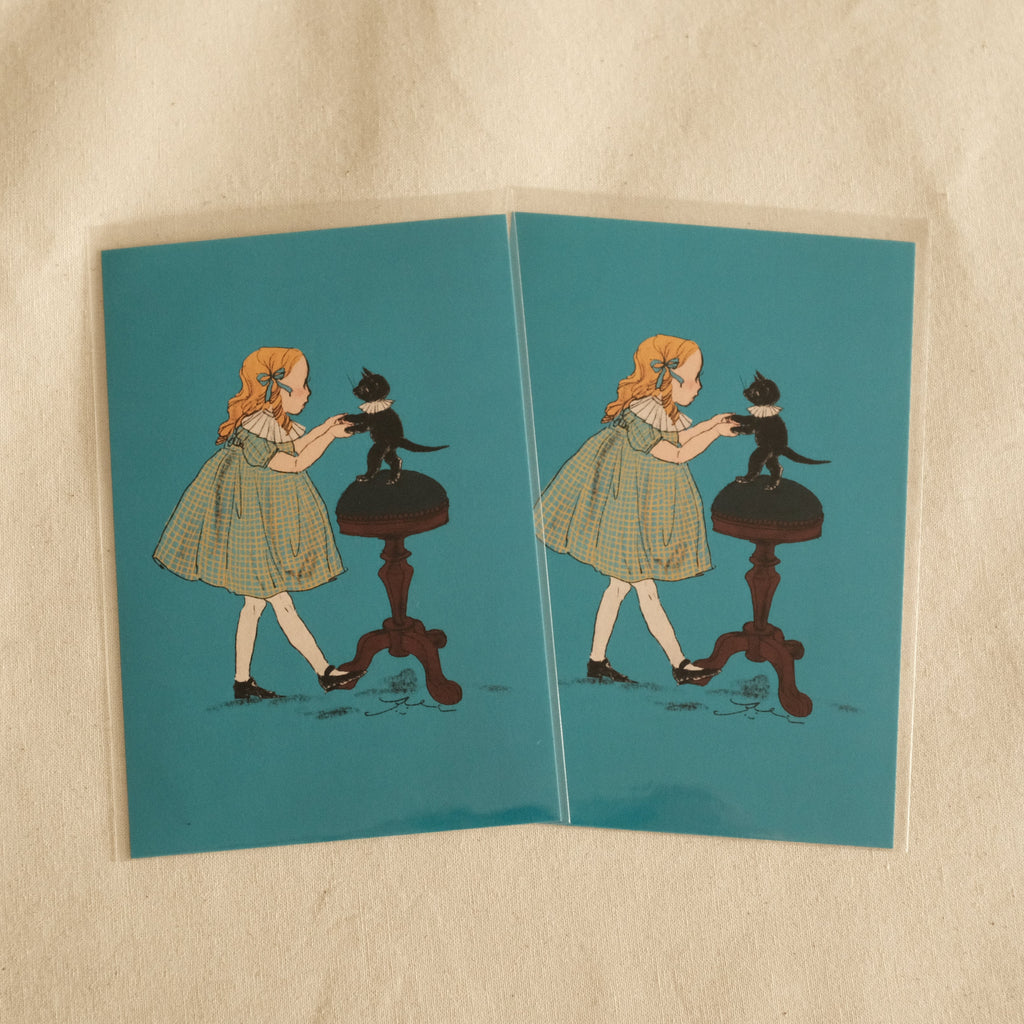 Kurahashi Rei Dance with Cat Postcard