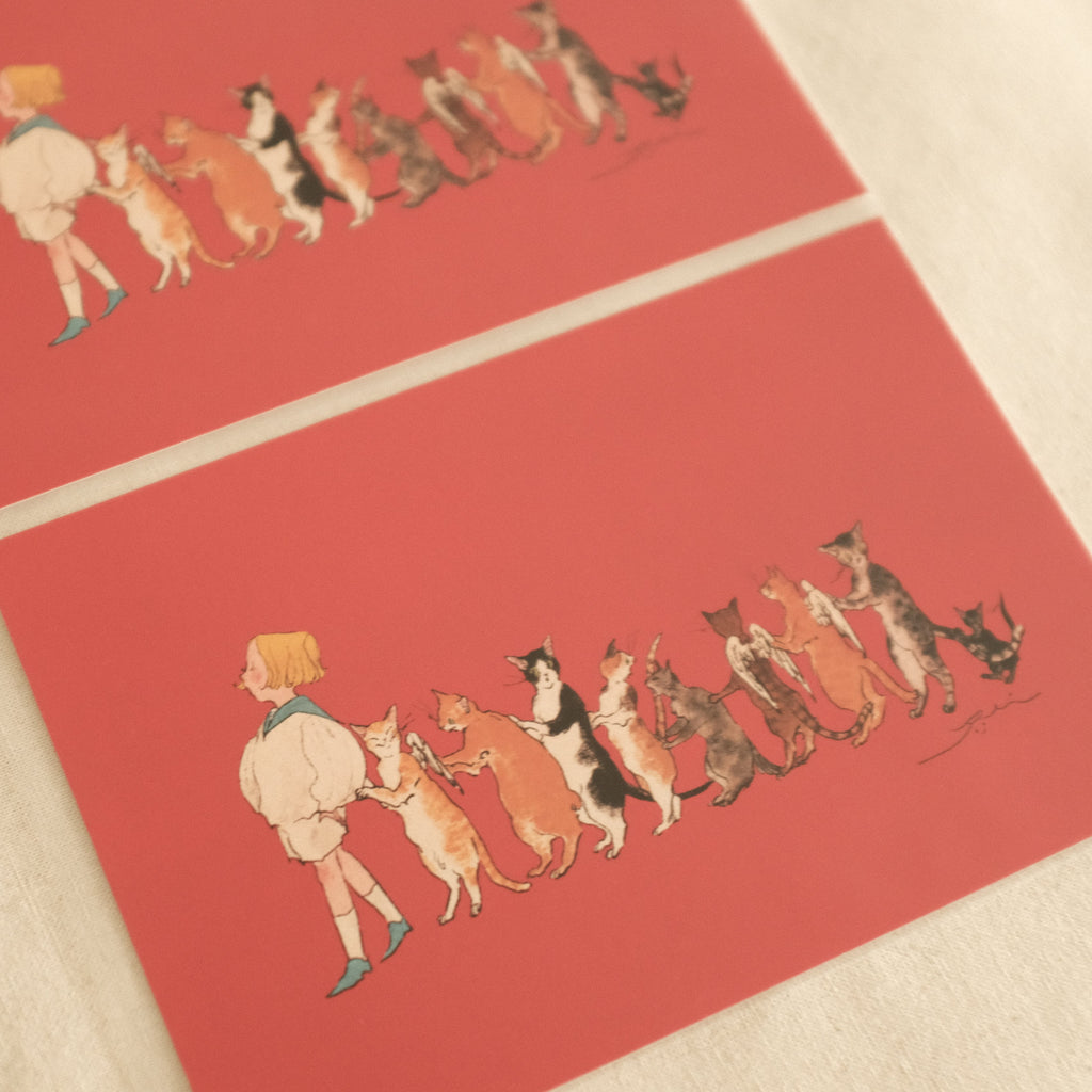 Kurahashi Rei Cat Family Postcard