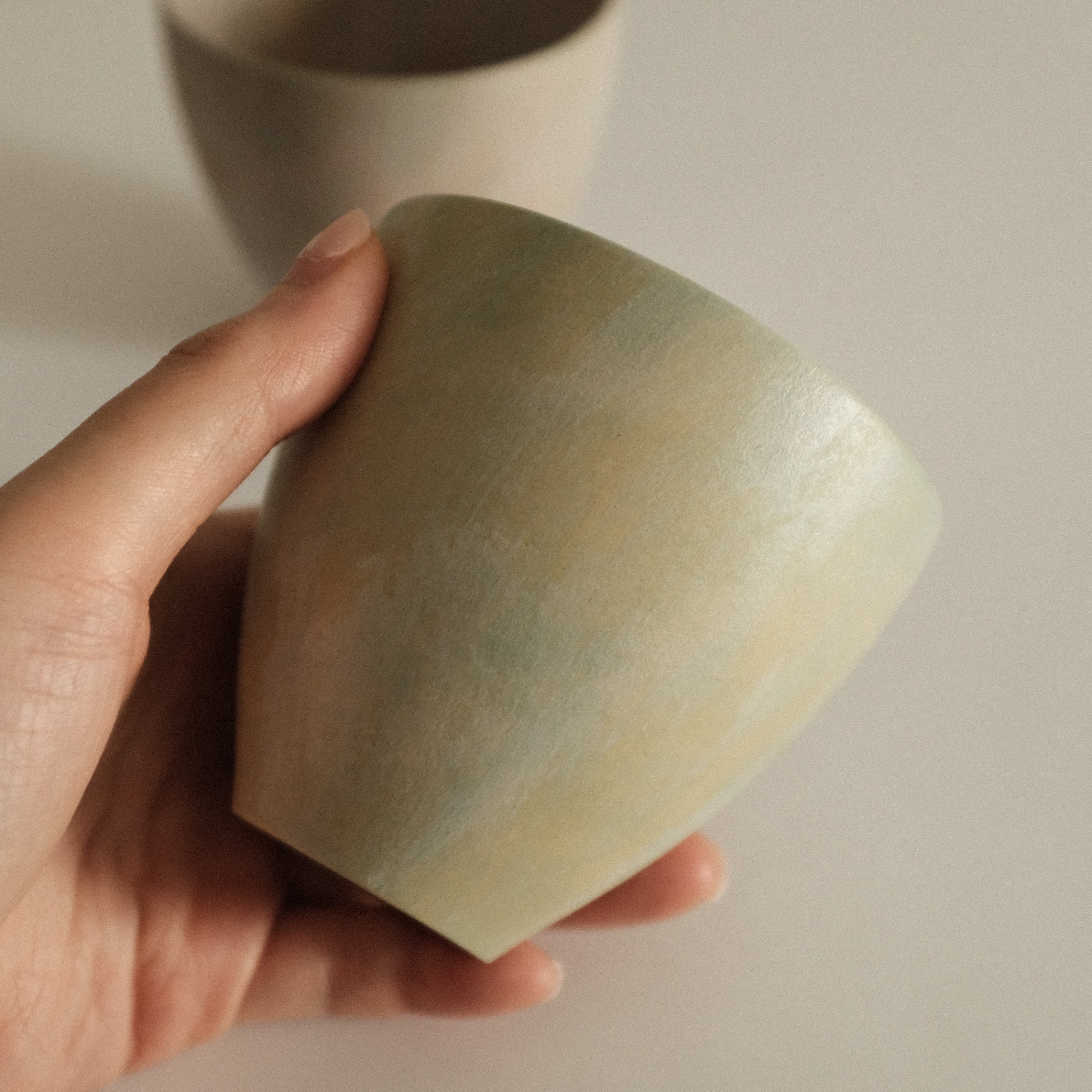 Makoto Saito Palette Green Yellow Tall Cup