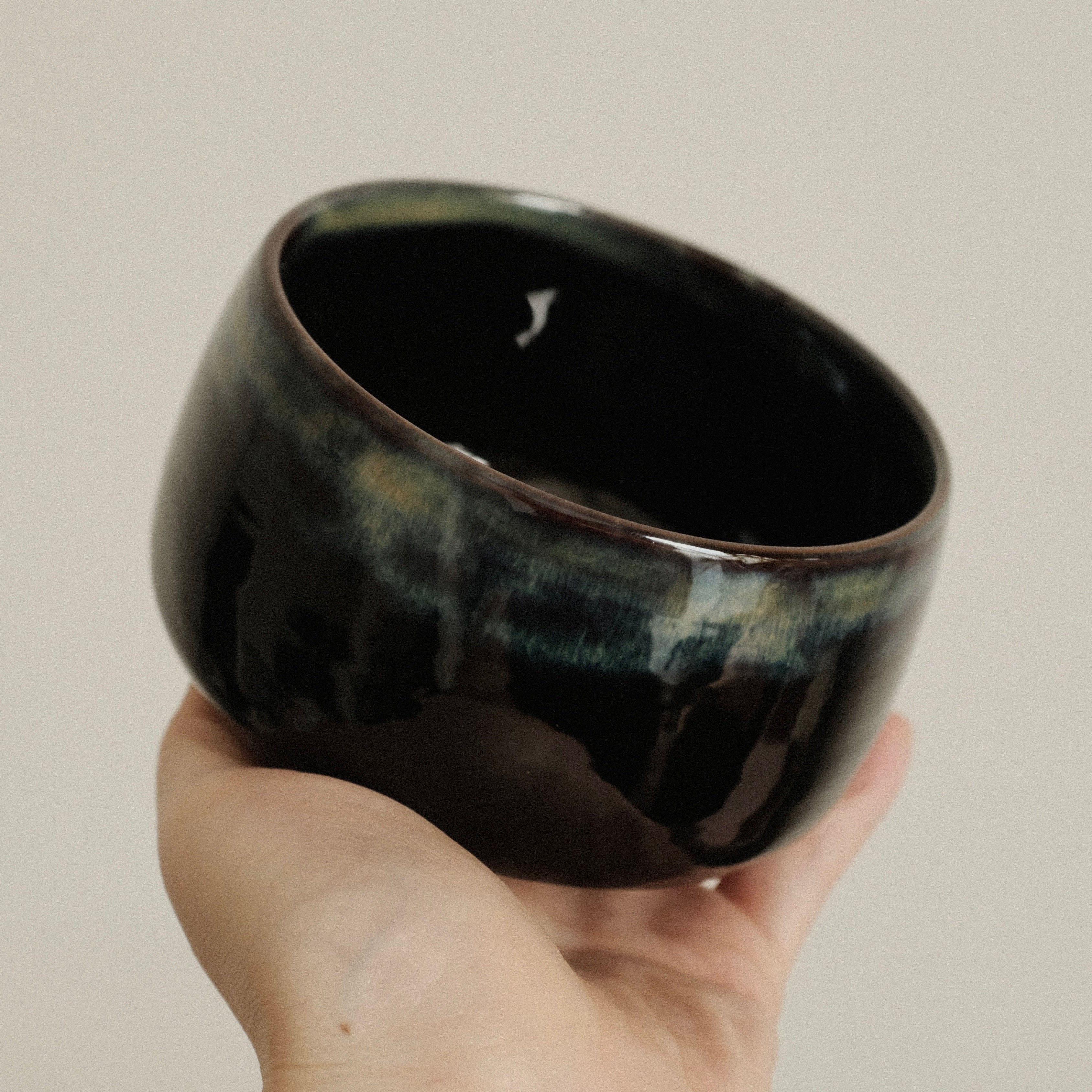Aika Japan Yozora Orora Night Sky Aurora Glaze Chawan Matcha Bowl Hasami ware