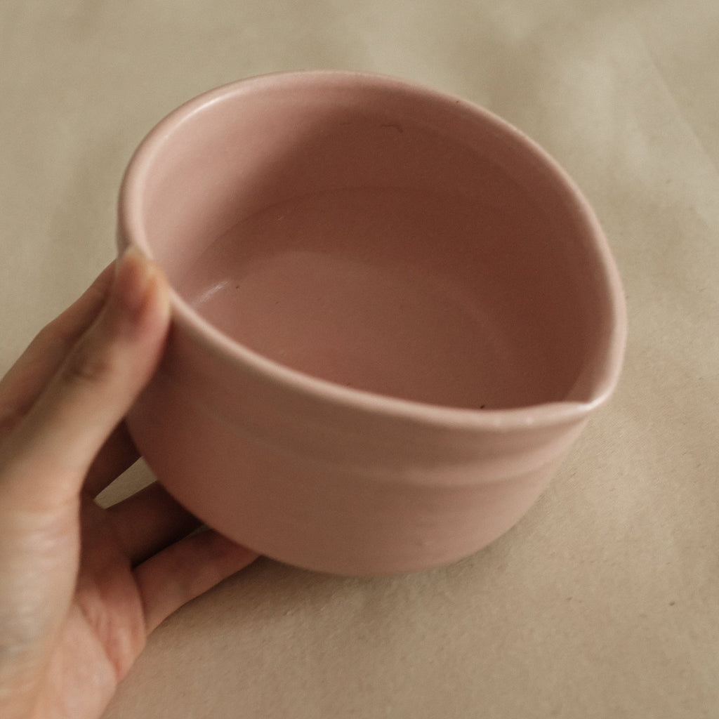 Hatsuichi Japan Momo Neri Pink Katakuchi Chawan Matcha Bowl Large Minoware