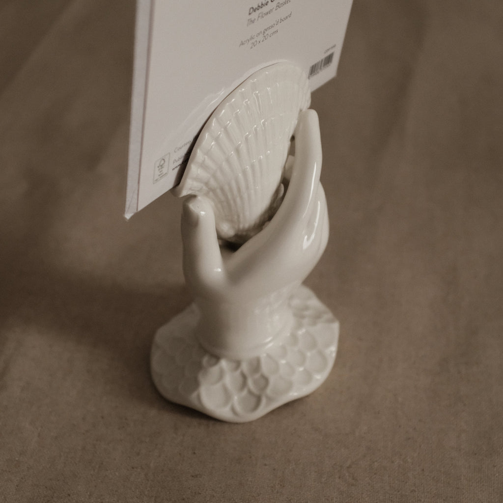 MARELLA French Retro Grasp of Sea Shell Ceramic Flower Vase Card Holder Tissue Holder