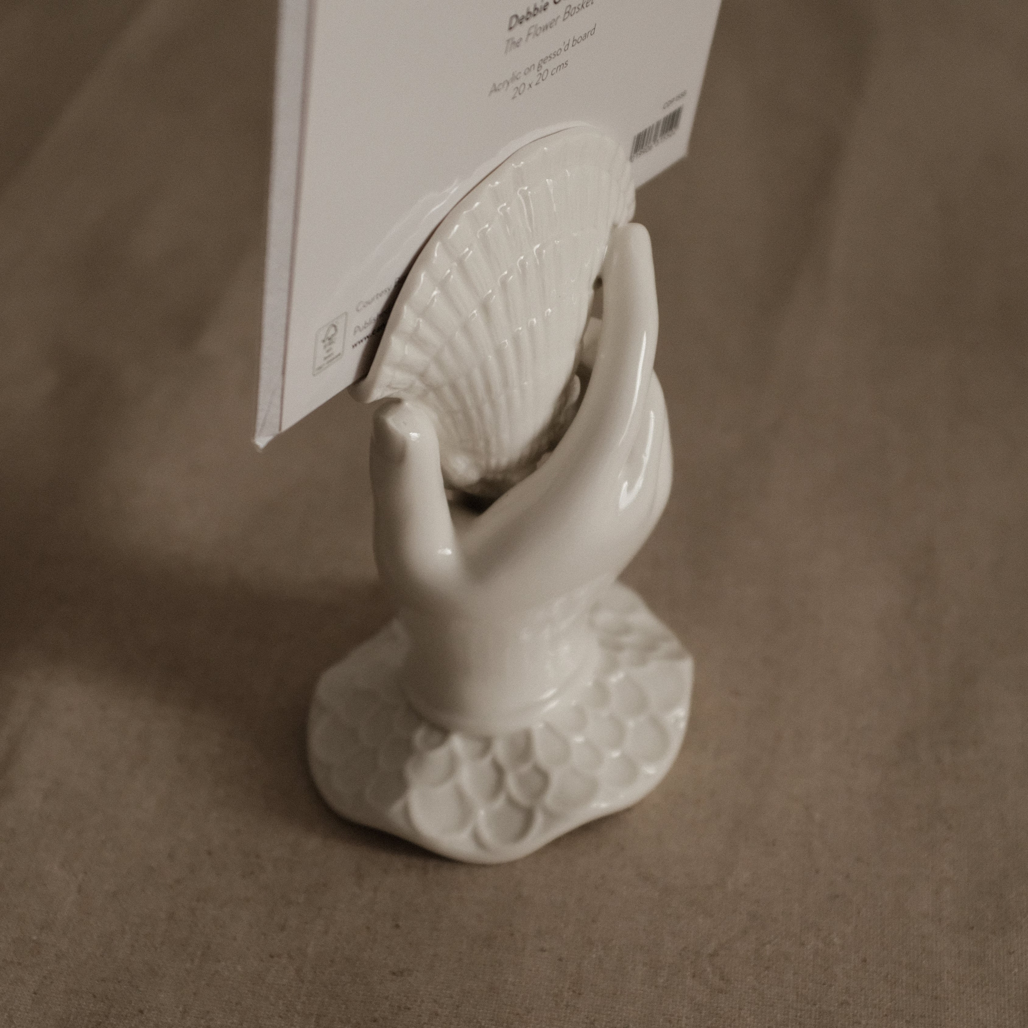 MARELLA French Retro Grasp of Sea Shell Ceramic Flower Vase Card Holder Tissue Holder