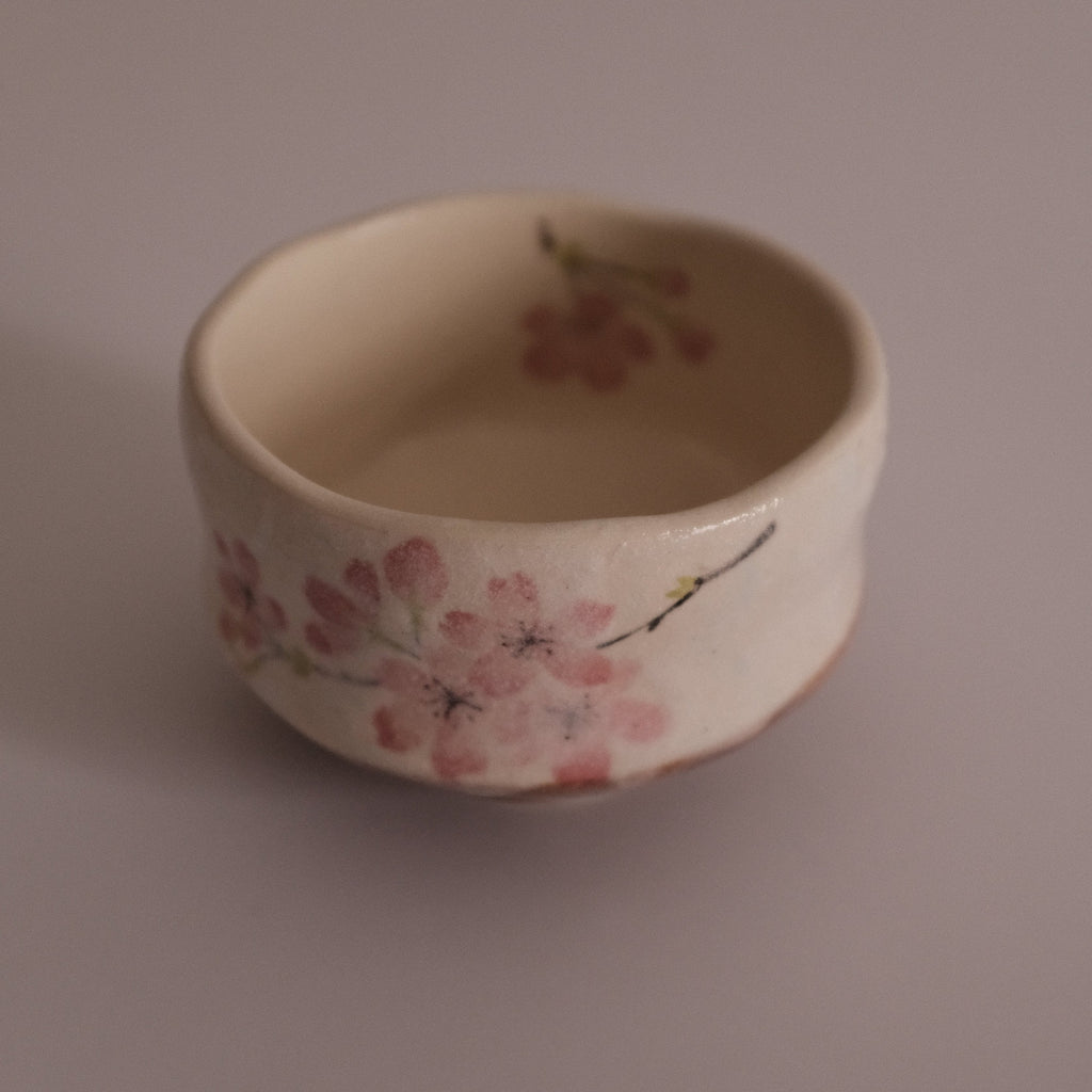 Hatsuichi Japan Pink Cherry Blossom Mini Chawan Matcha Bowl Tea Bowl Minoware