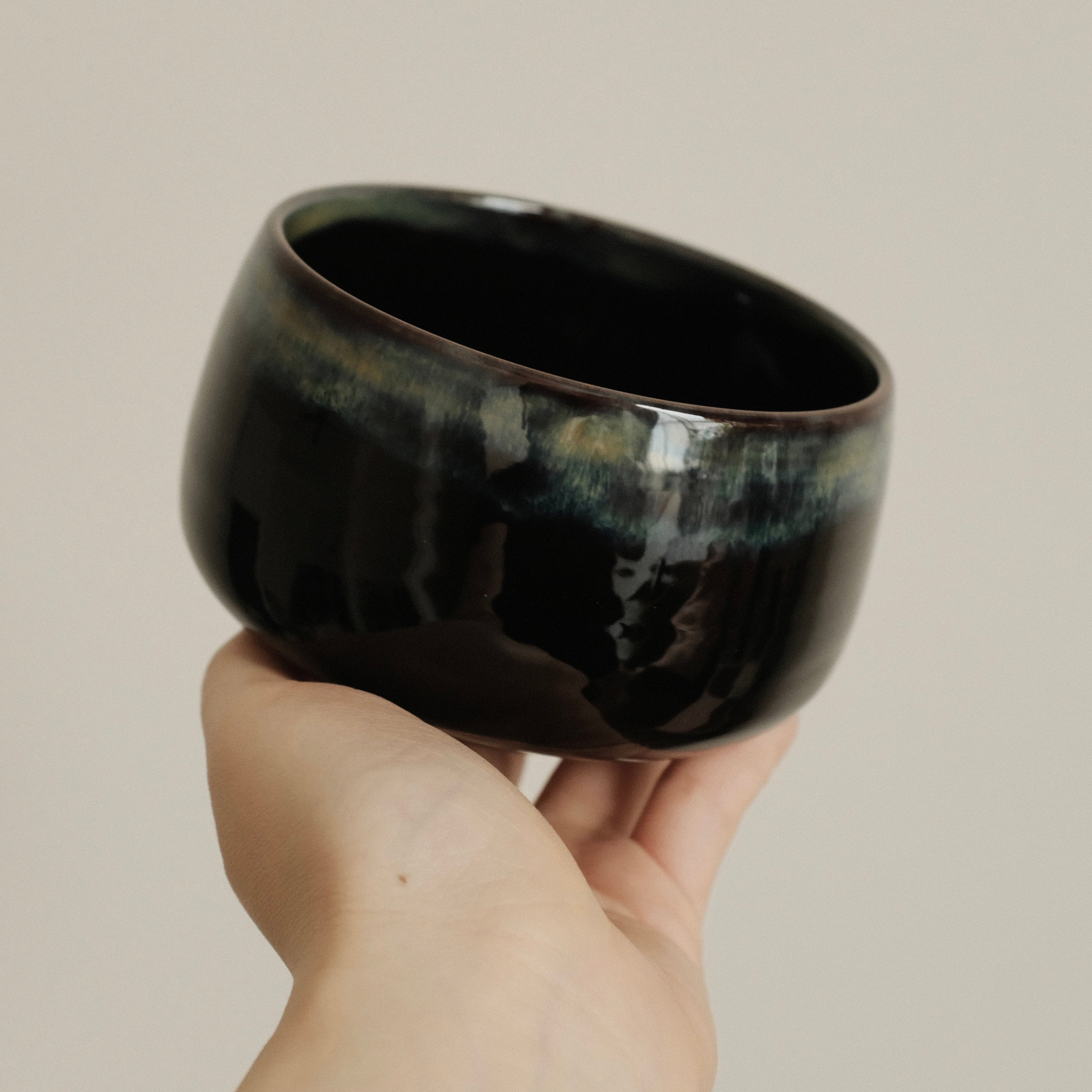 Aika Japan Yozora Orora Night Sky Aurora Glaze Chawan Matcha Bowl Hasami ware