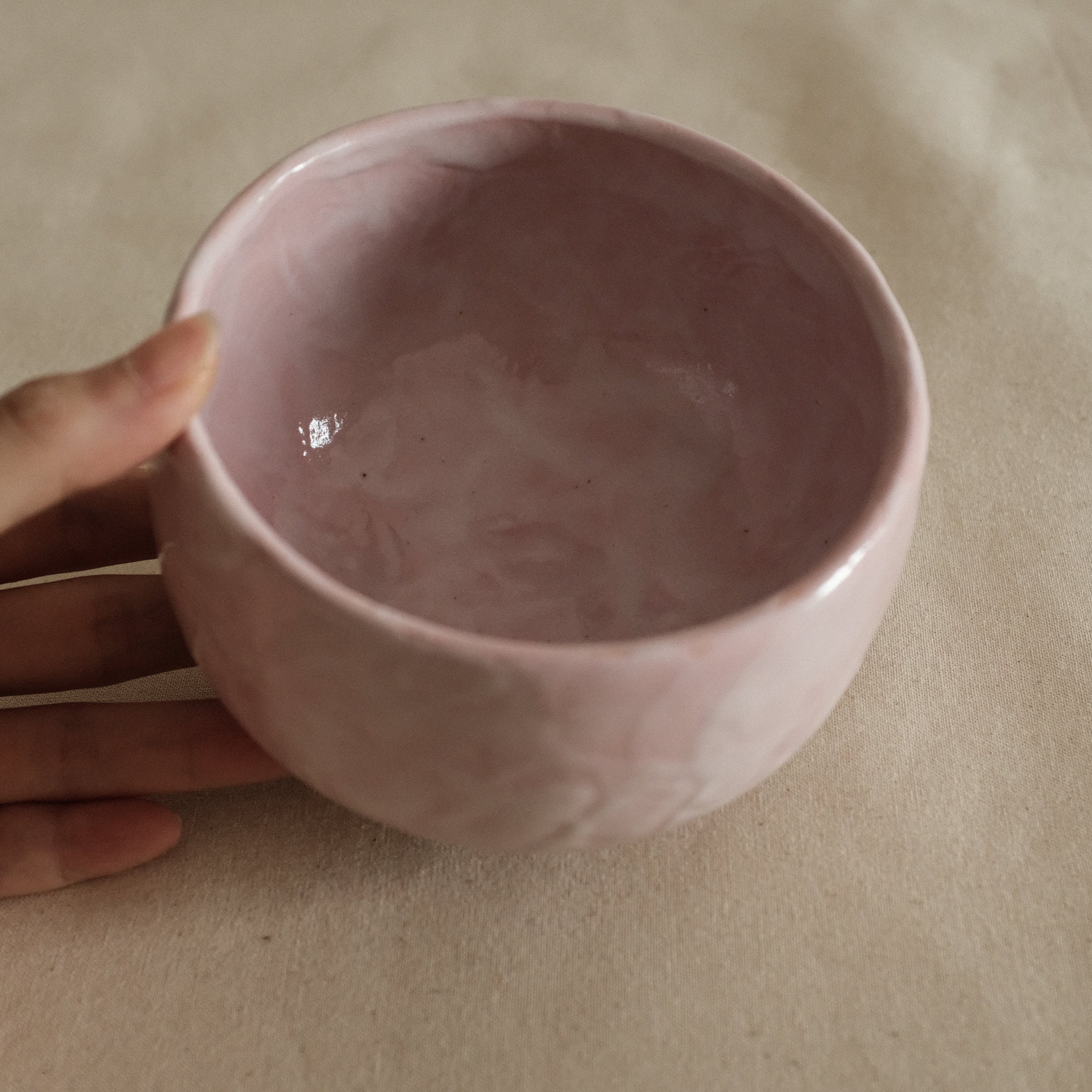 Hatsuichi Japan Sakura Shino Tataki Chawan Matcha Bowl Minoware