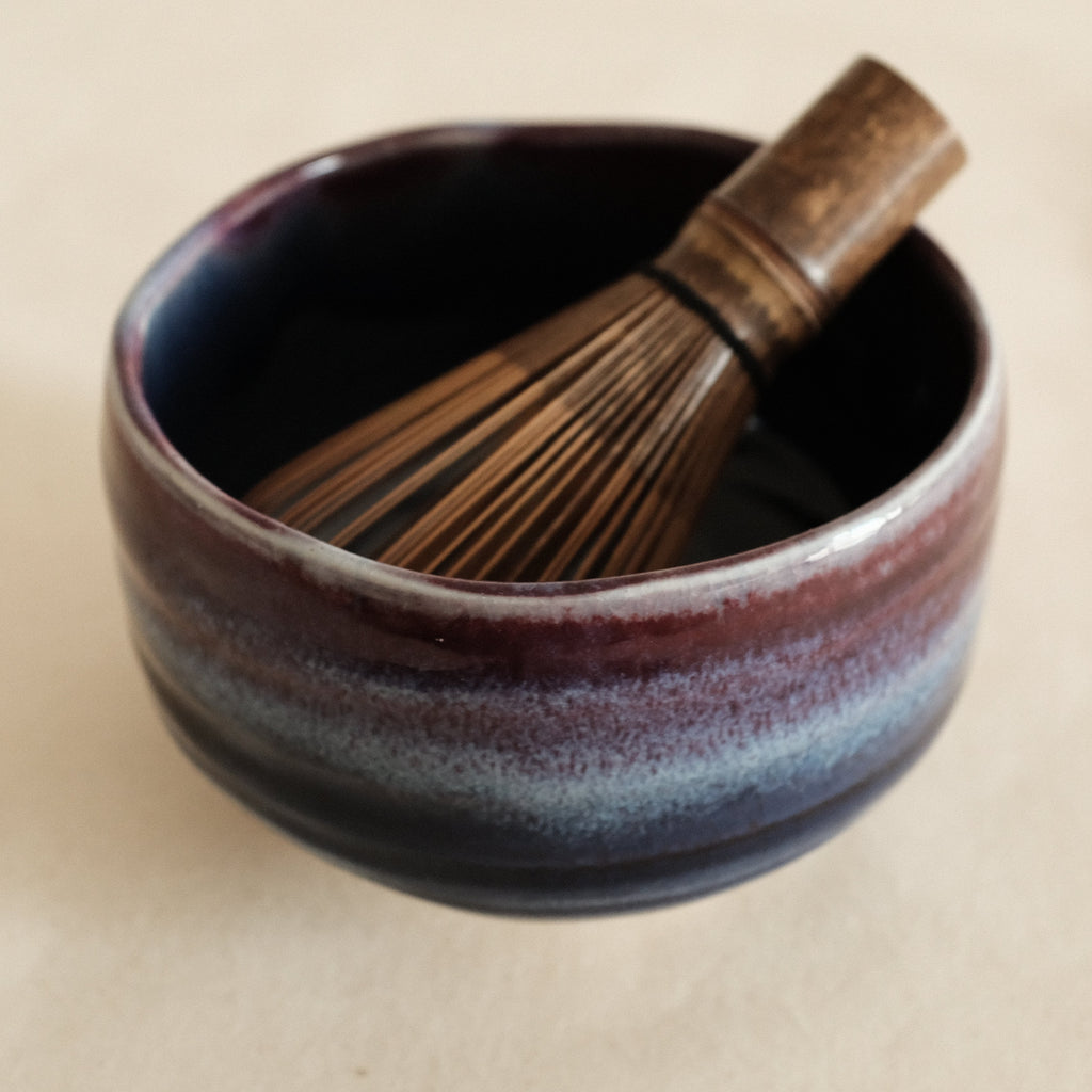 Hatsuichi Japan Tsubo Violet Chawan Matcha Bowl Minoware