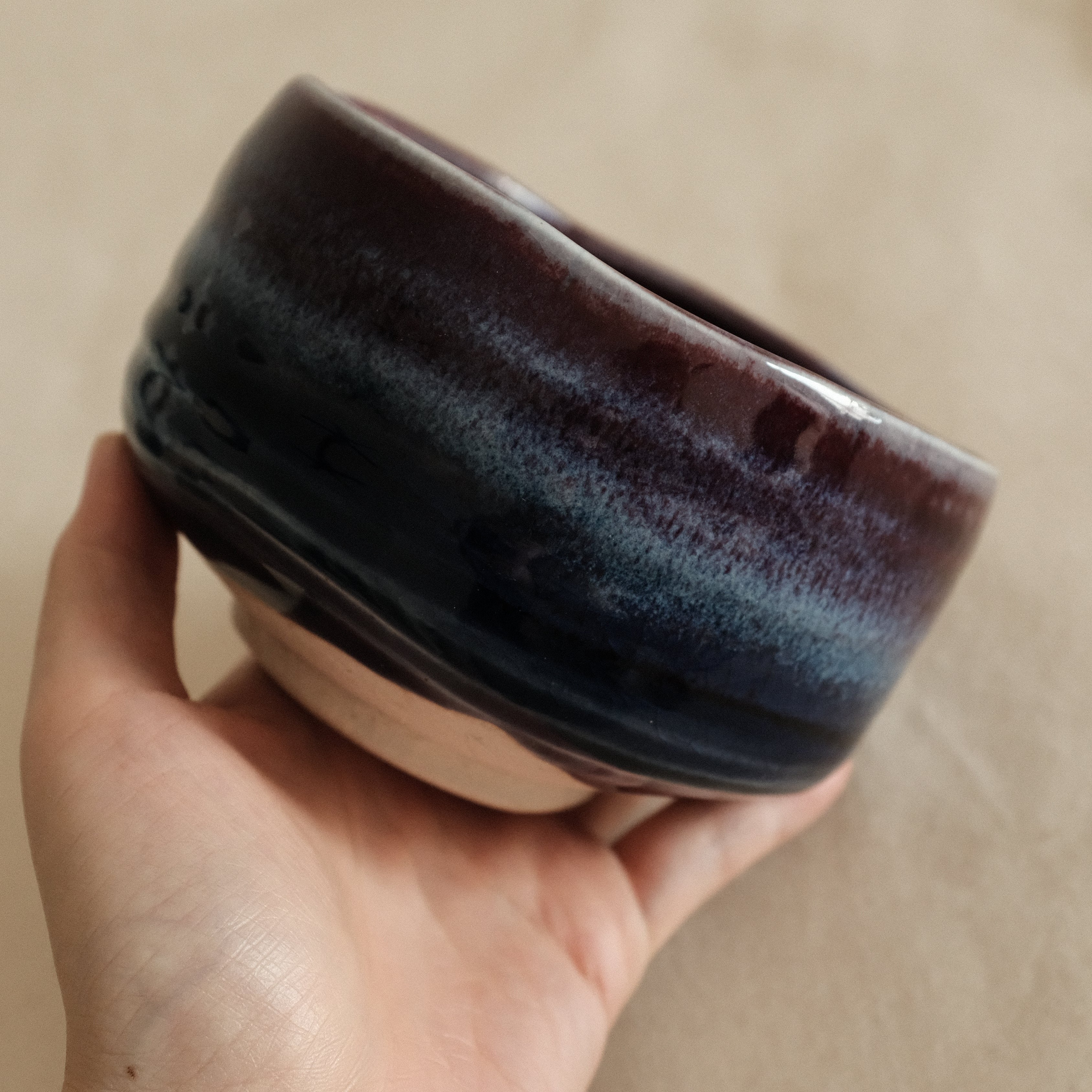 Hatsuichi Japan Tsubo Violet Chawan Matcha Bowl Minoware
