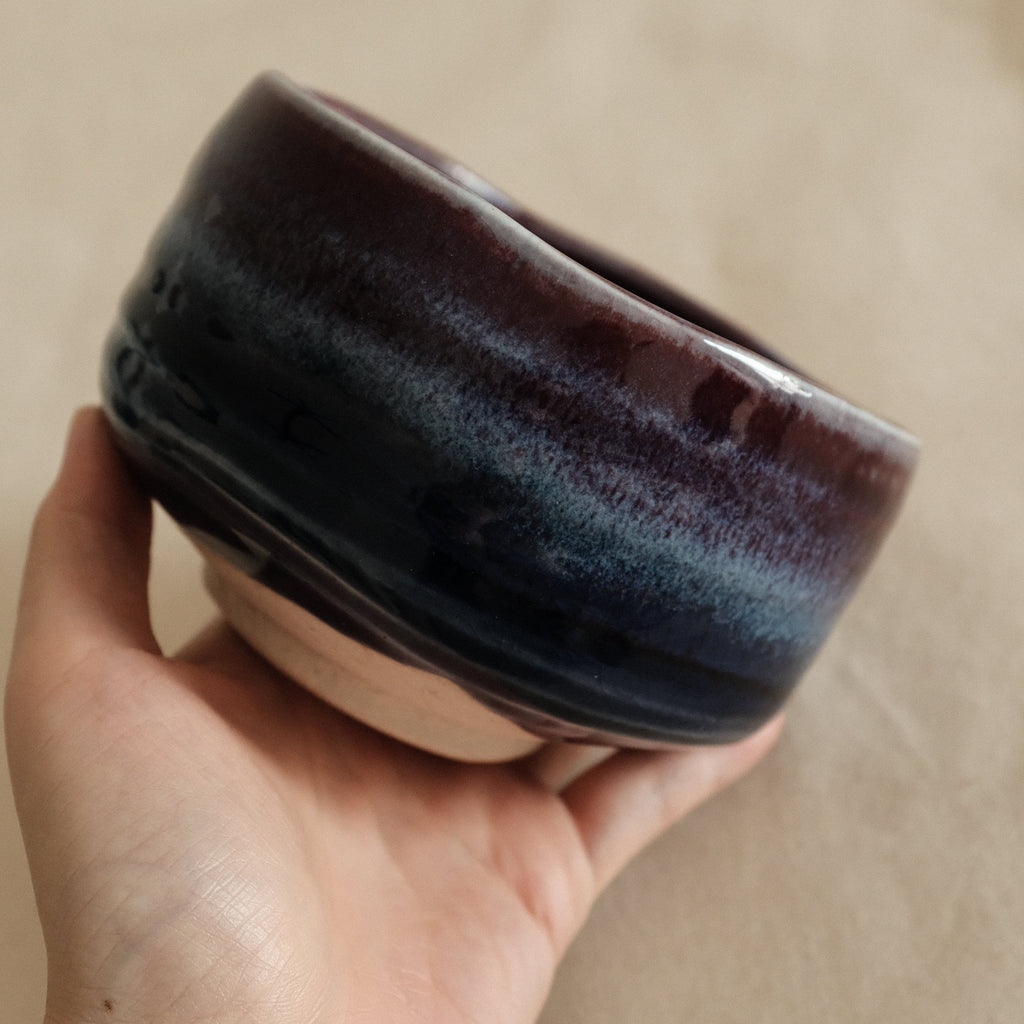 Hatsuichi Japan Tsubo Violet Chawan Matcha Bowl Minoware