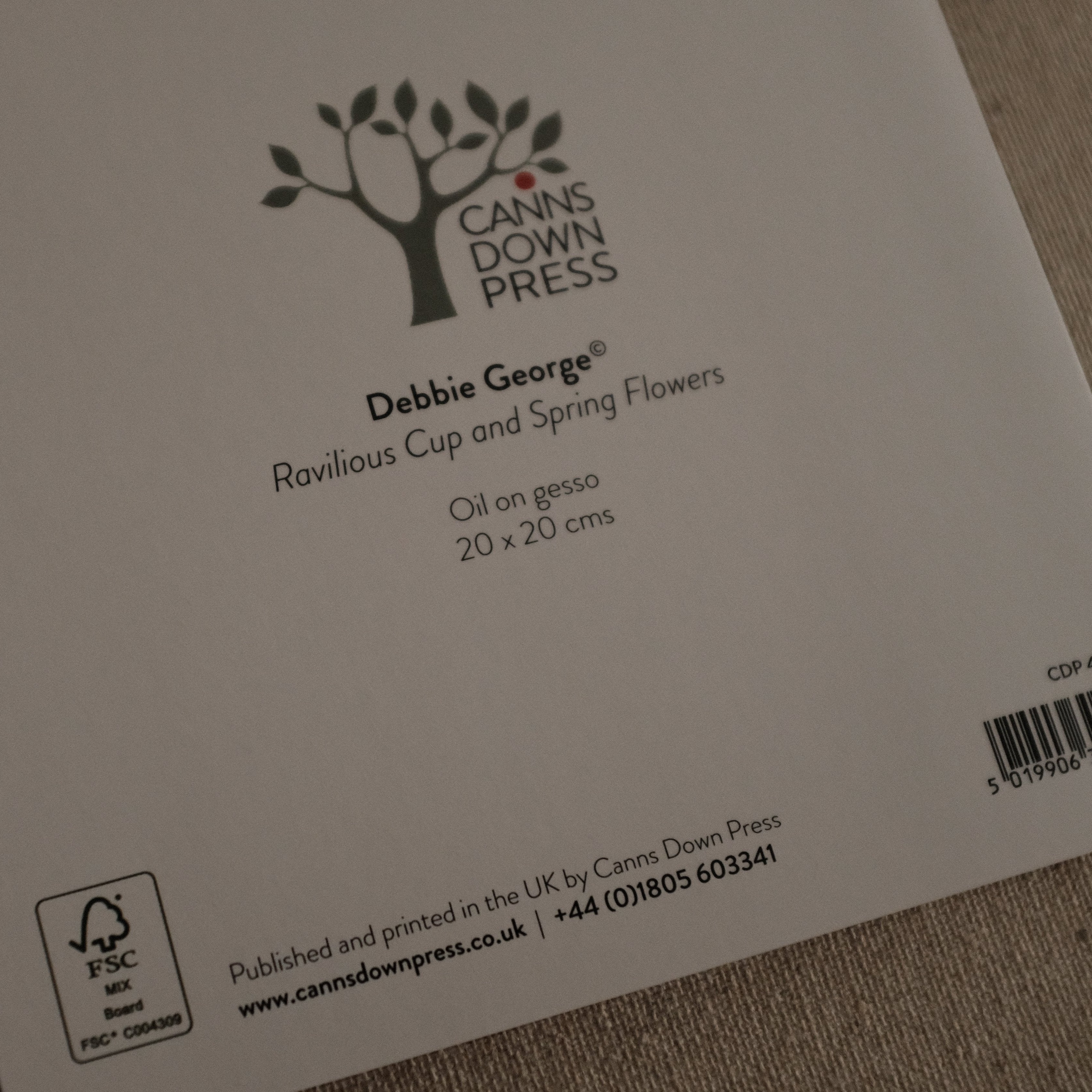 Canns Down Press Ravilious Cup and Spring Flowers Greeting Card Gift Card