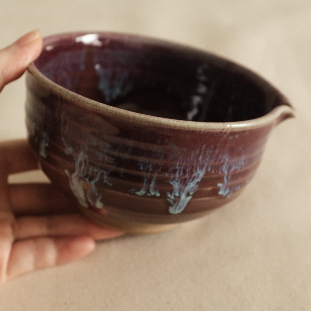 Hana Izumi Kiln Japan Shinsha No Nagare Cinnabar Flow Katakuchi Chawan Matcha Bowl Aritaware