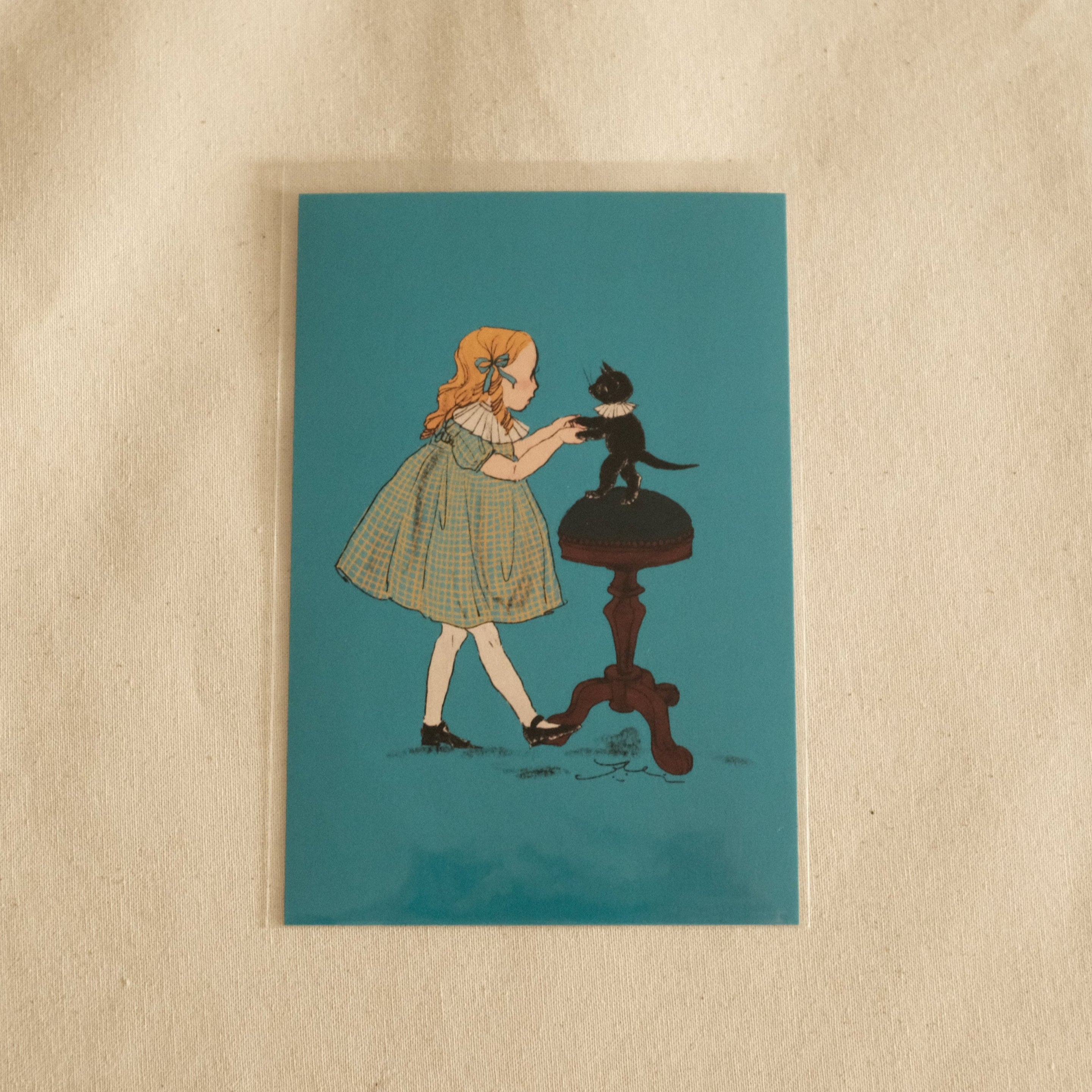 Kurahashi Rei Dance with Cat Postcard