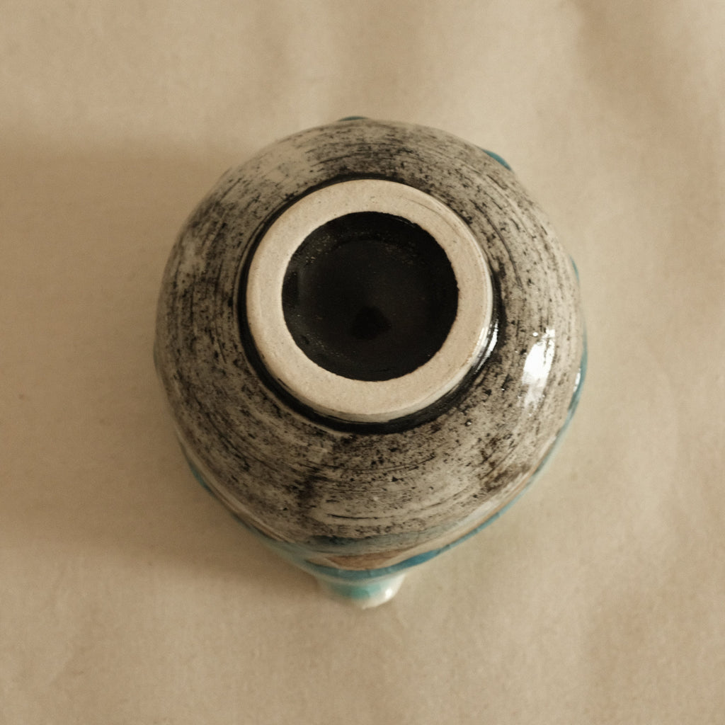 Hatsuichi Japan Mizuiro Light Blue Nagashi Katakuchi Chawan Matcha Bowl Minoware