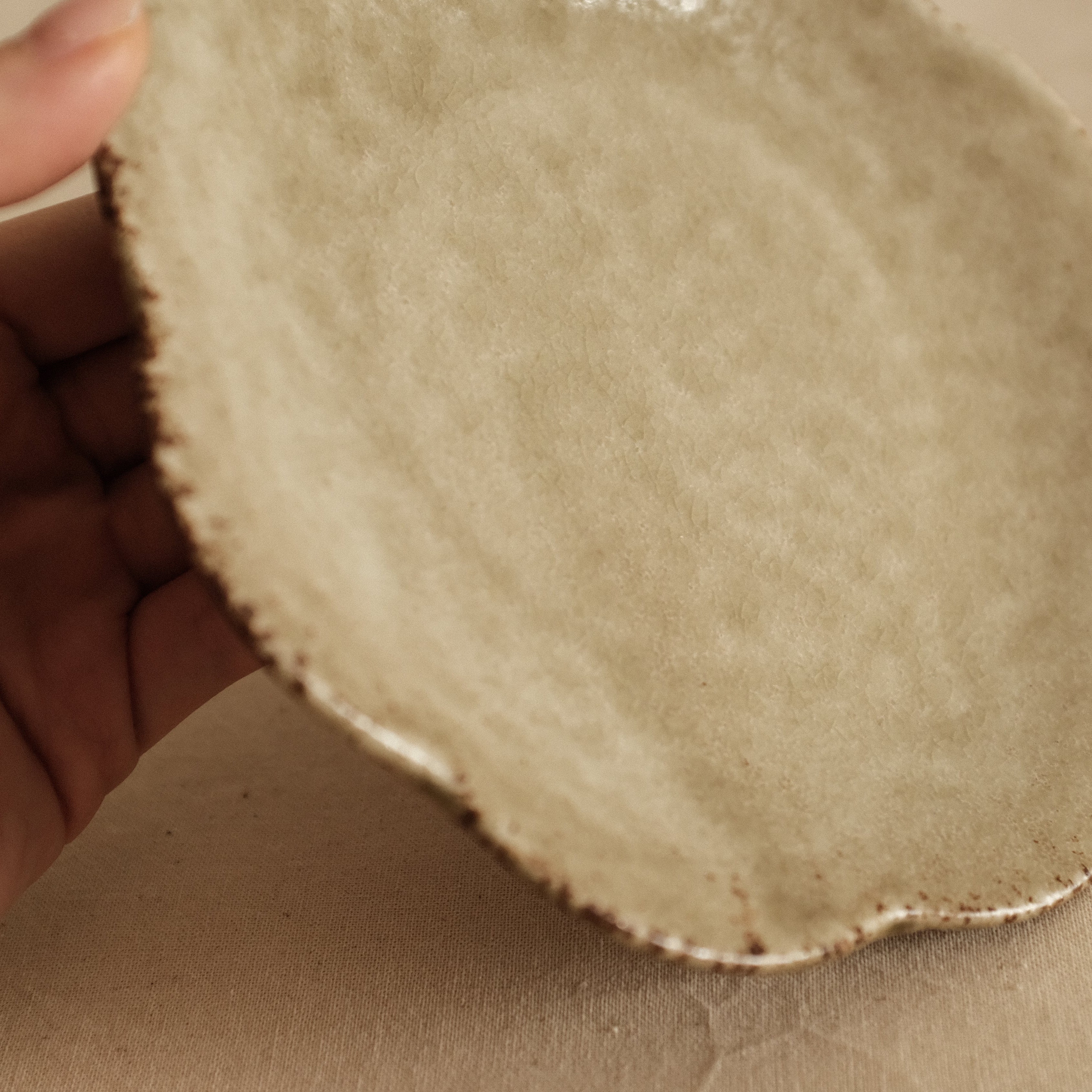 Gozan Kiln Waka Yanagi Willow Hana Flower Shape Flat Plate