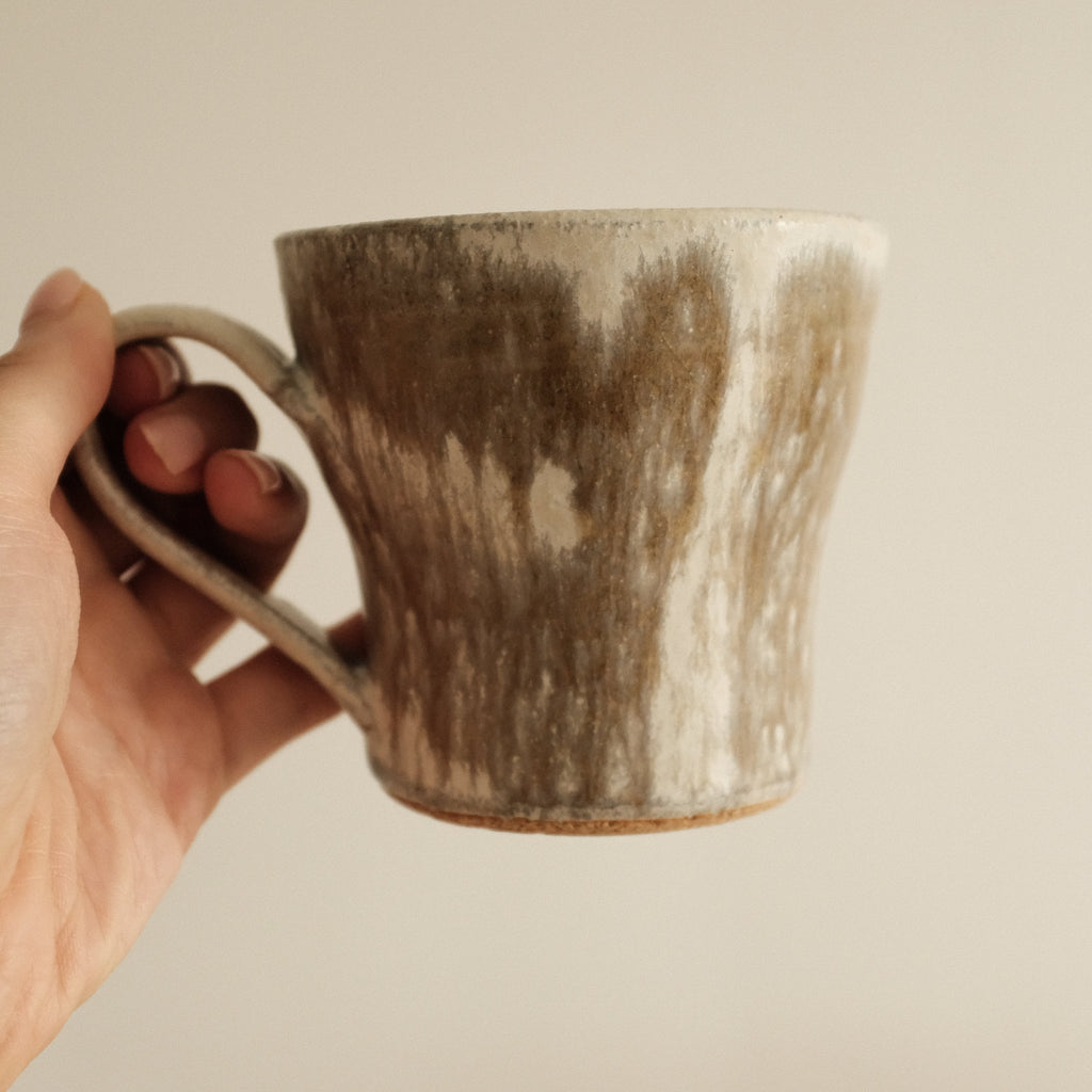 Kyuuko Mashiko Konayuki Powder Snow Glaze Mug with Handle