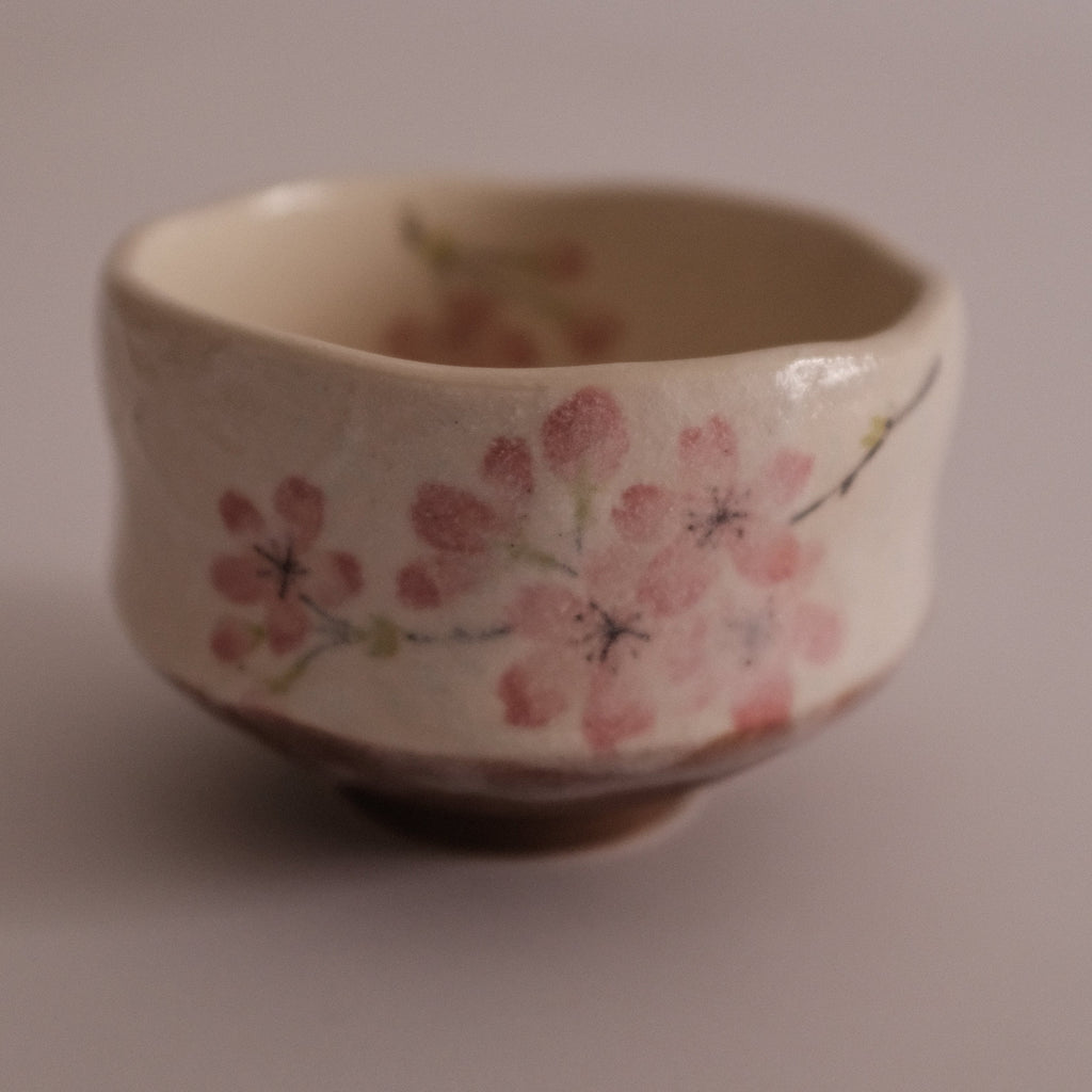 Hatsuichi Japan Pink Cherry Blossom Mini Chawan Matcha Bowl Tea Bowl Minoware