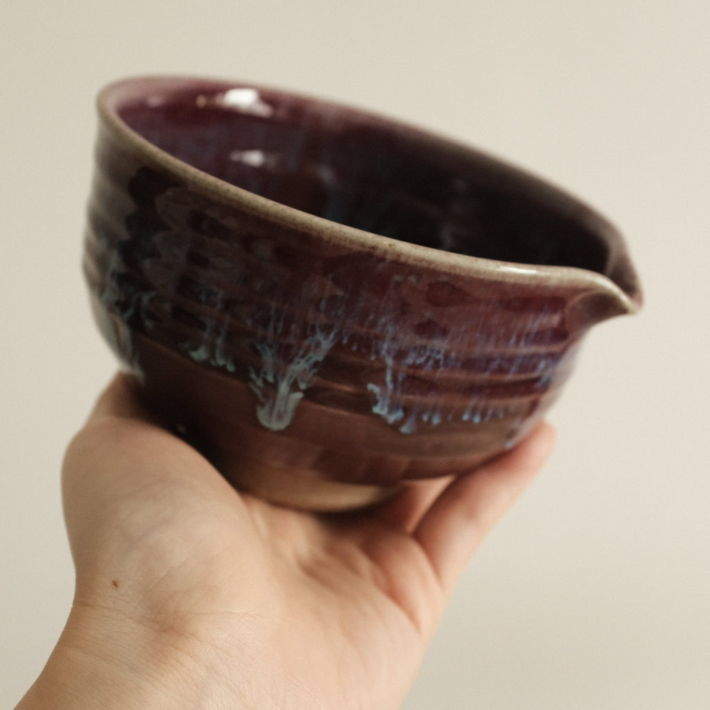 Hana Izumi Kiln Japan Shinsha No Nagare Cinnabar Flow Katakuchi Chawan Matcha Bowl Aritaware